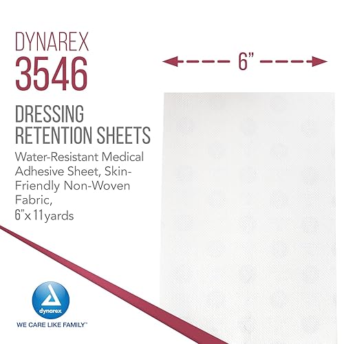 Miniatura 2 de Dynarex Hoja de retención de vendaje  Hoja de cinta médica impermeable adhesiva para vendaje de heridas  Tela no tejida agradable a la piel  6