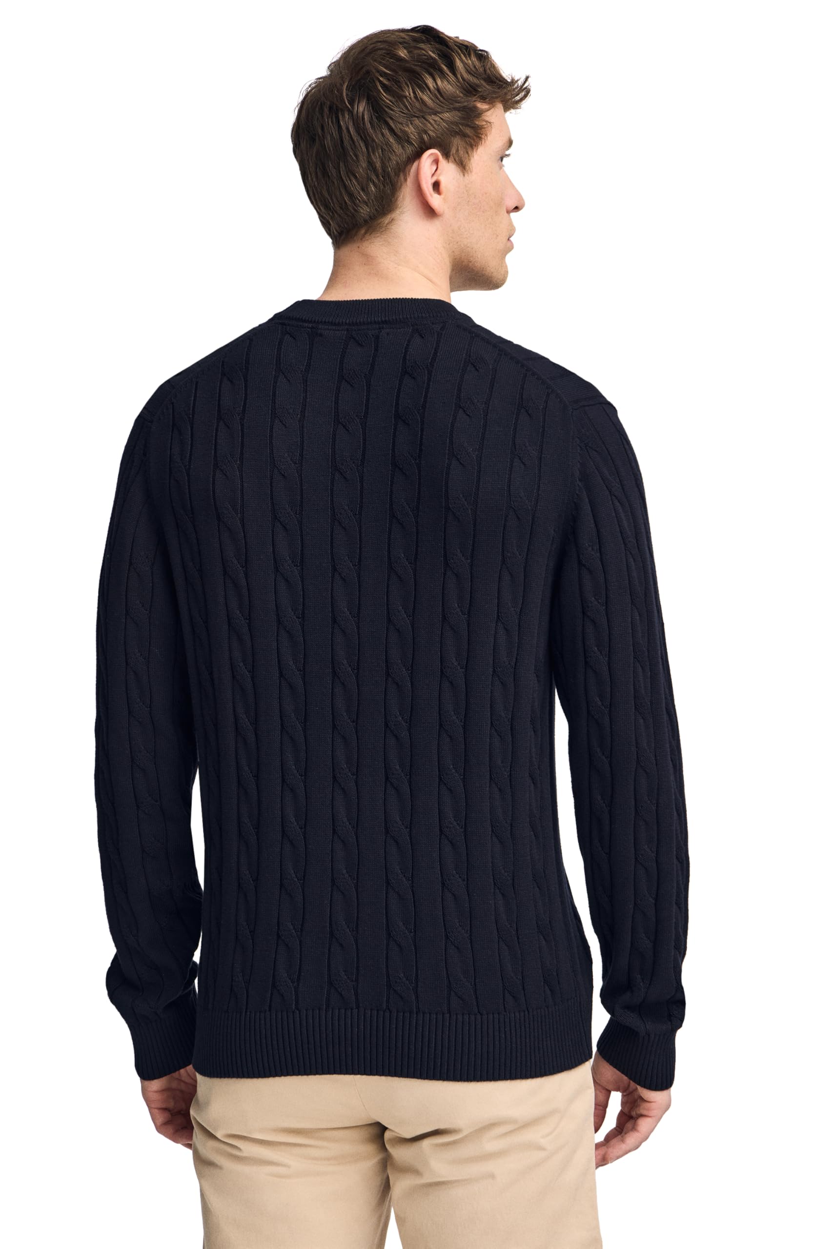 Polo Club Maglione a Treccia da Uomo con Logo e Scollo Tondo