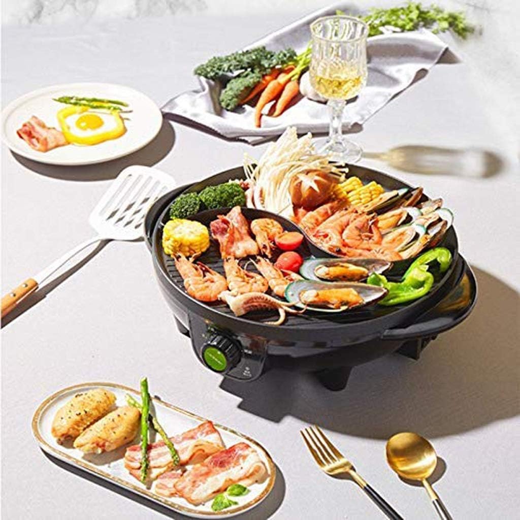 Electric Induction Hot Pot ，Hot with BBQ Multifunctional Skillet Nonstick Coating