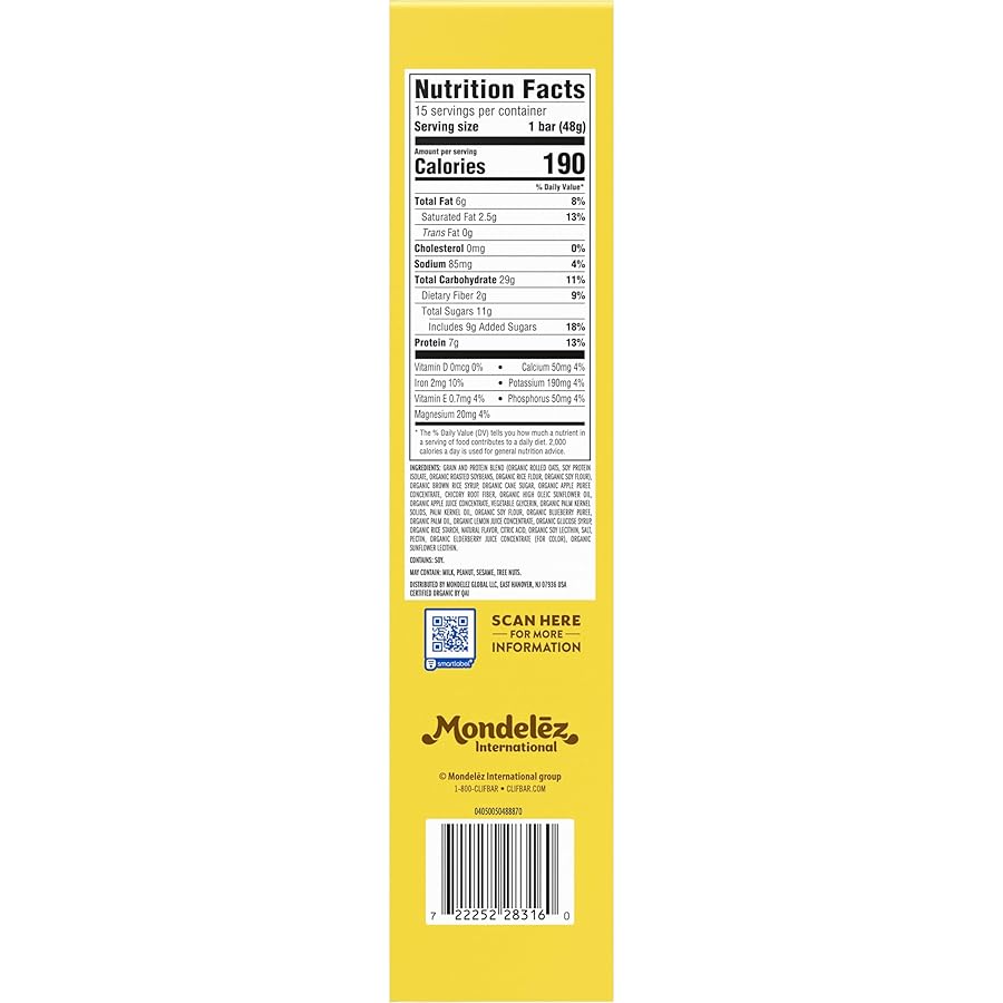 LUNA Bar - Mash-Ups LemonZest + Blueberry Flavor - Gluten Free Snack Bars - Non-GMO - Protein Bars - Made with Organic Oats (15 Pack) - image 14