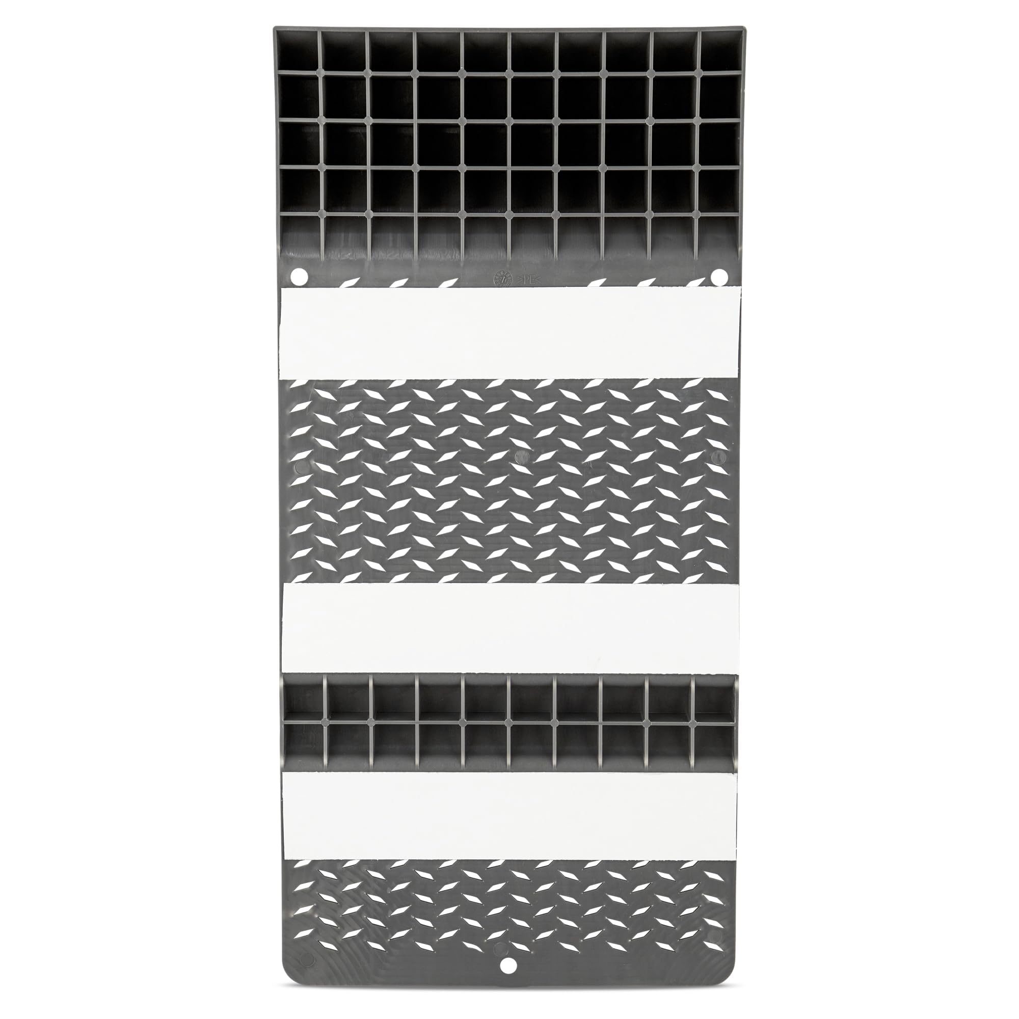 Preiswert&Gut 2X Einparkhilfe Garage Radstopper für sicheres Einparken 52 x 25 cm, Kunststoff Bremsschwelle mit Klebestreifen und zusätzlich Bohren, seitliche Einfahrhilfe, 2,5 bis 5,5 cm Höhe