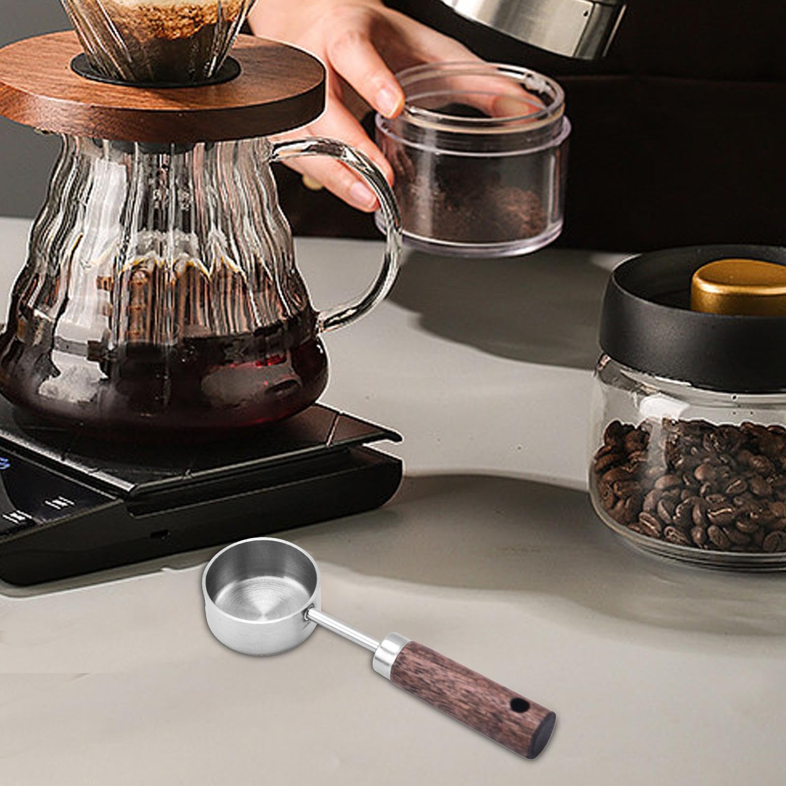 Kaffeelöffel Aus Edelstahl Mit Holzgriff - 15ml Messlöffel Für Pulver & Tee