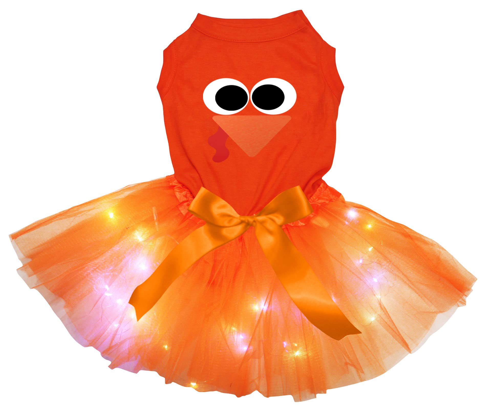 Robe pour chiot Turkey Face orange avec éclairage LED XXXL contre l'obscurité