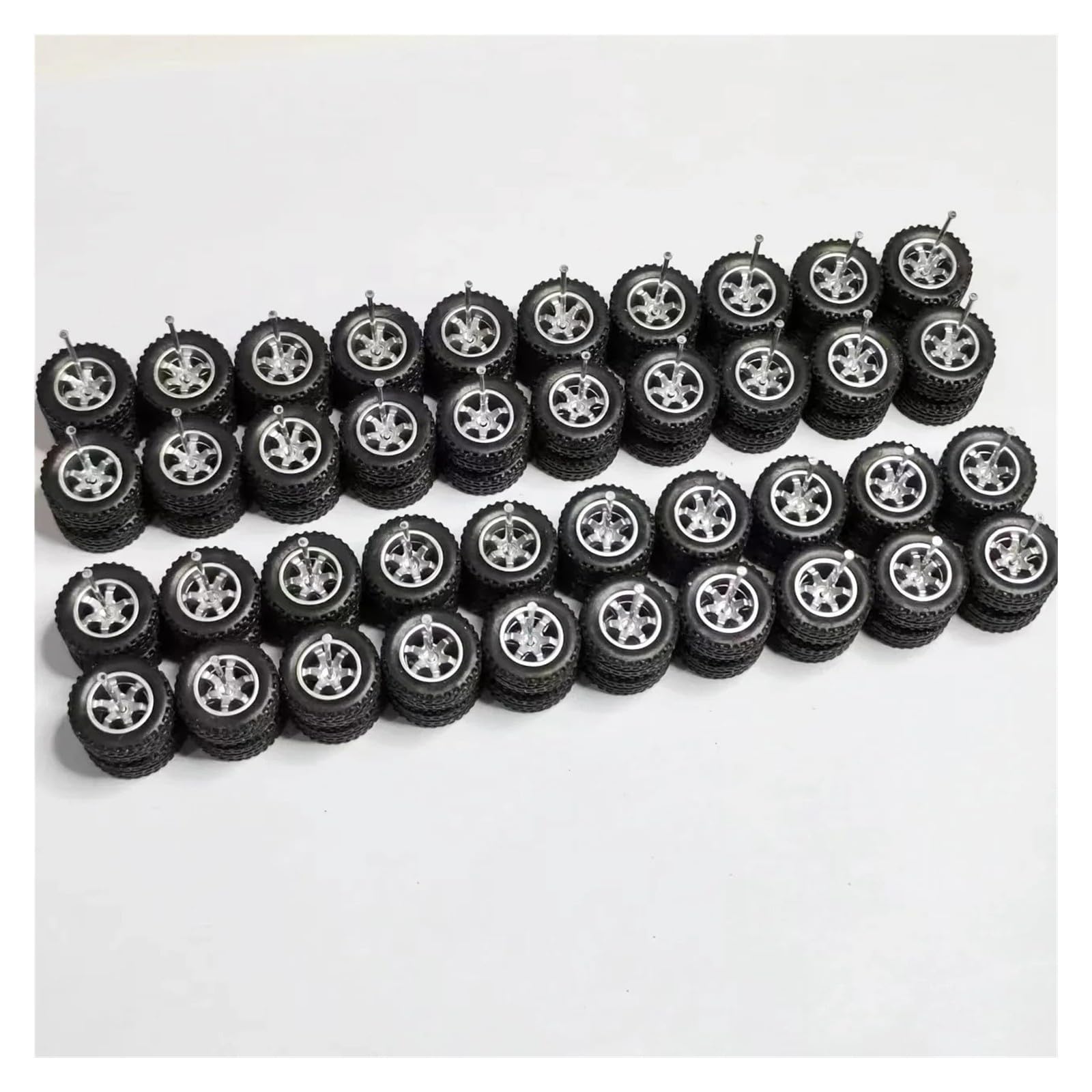 1/64 koła terenowe 14mm opony gumowe terenowe części zamienne do opon do Mini Van SUV w skali 1:64 model ciężarówki(TE37 silver)