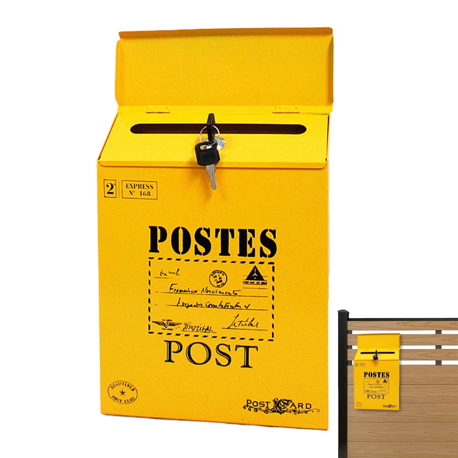 Boîte aux lettres étanche avec clé en métal robuste pour un rangement courrier sécurisé