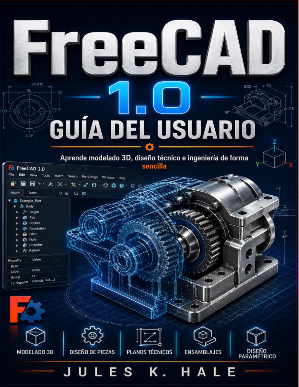 FREECAD 1.0 GUÍA DEL USUARIO: Aprende modelado 3D, diseño técnico e ingenieríadeforma sencilla
