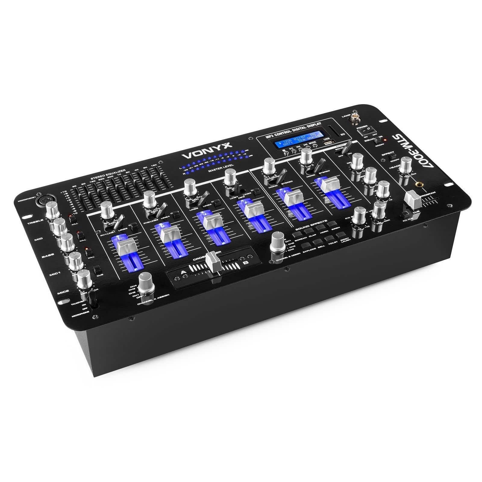 Power Dynamics PDMC804A Mezclador autoamplificado 4 canales | Amplificador integrado, control de eco, entradas para micrófono, para instalaciones móviles