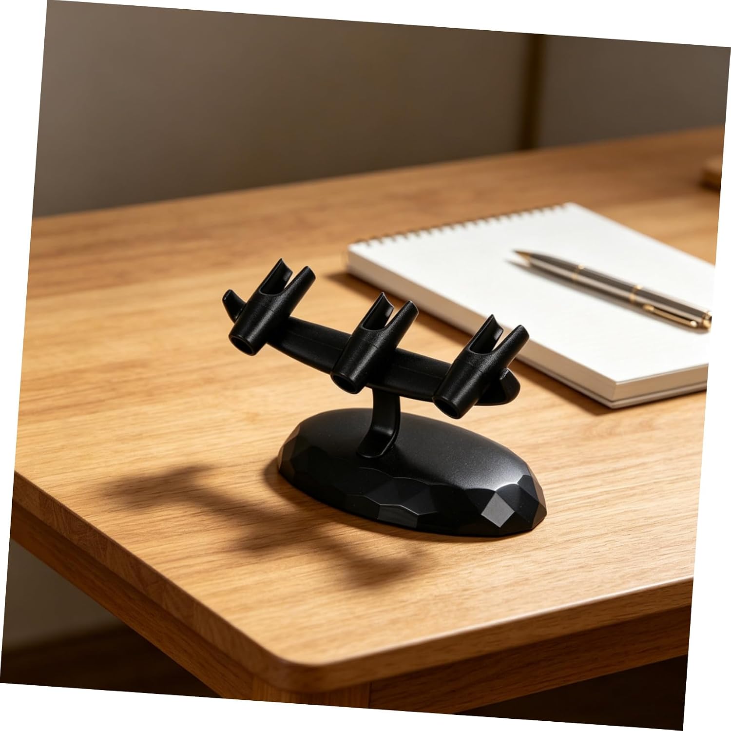 balacoo Black Plastic Airbrush Pen Stand for 3 Pens, Tabletop Organizer