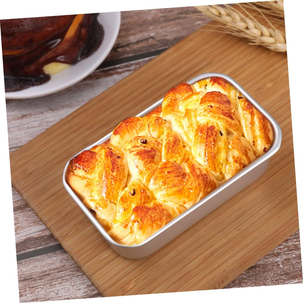 Garneck 2pcs Cake Molds Aluminium Alloy Bread Baking Trays for Simple Cake and Toast Making for Home Bakers and Housewarming