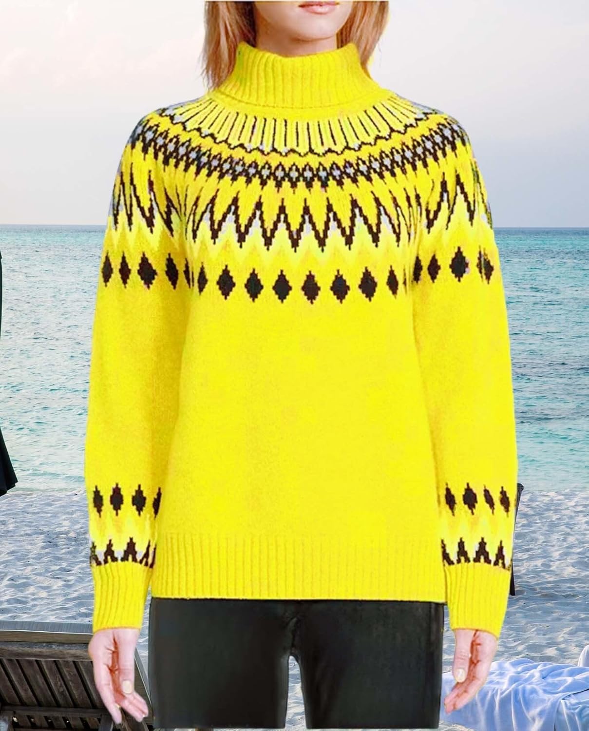 Sweater Womens Long Sleeve Round Neck Pullover Top Knitted Cozy Sweater Lightweight Cute Autumn and Winter - Image 3