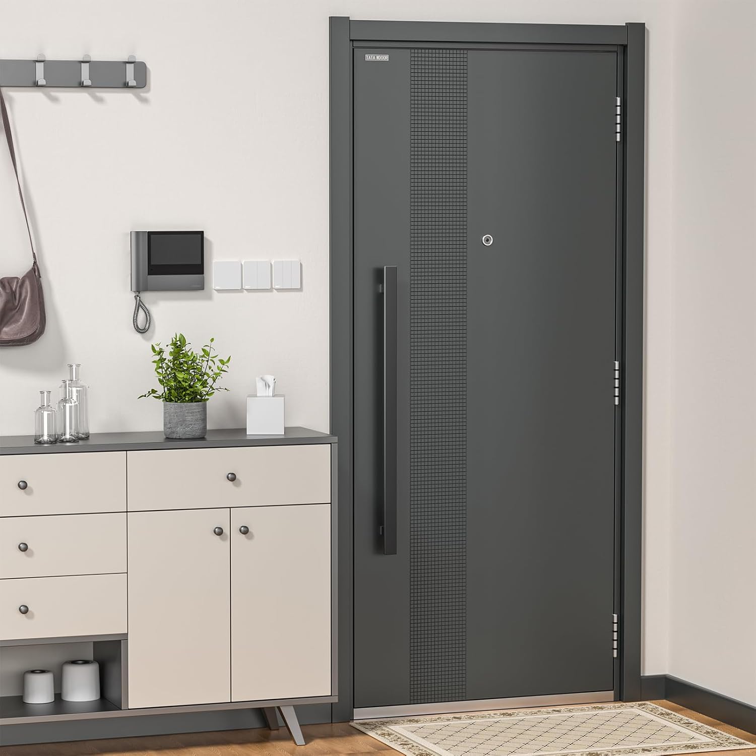 36 Inch Push Pull Door Handle, Double Sided Long Barn Door Pull Handle, Heavy Duty 304 Stainless Steel Commercial Door Handle for Wooden Glass Metal Home Office Doors (Square Rectangle Bar)