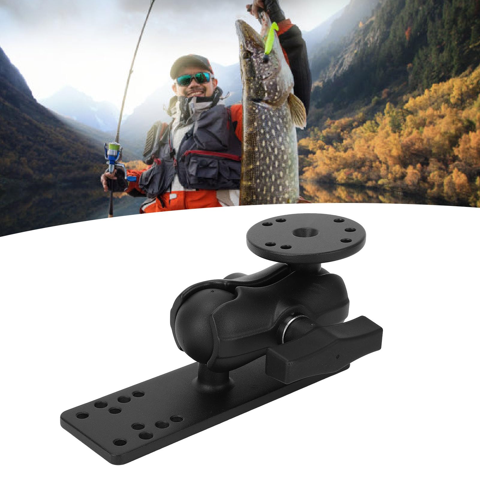 Asixxsix Uchwyt do Echosondy, Aluminiowy Uchwyt Ramowy Klasy Morskiej, Elektronika Morska z Obrotem o 360 Stopni dla GPSMAP Plus ECHOMAP HDS Carbon HDS LIVE i większość Lokalizatorów Ryb i