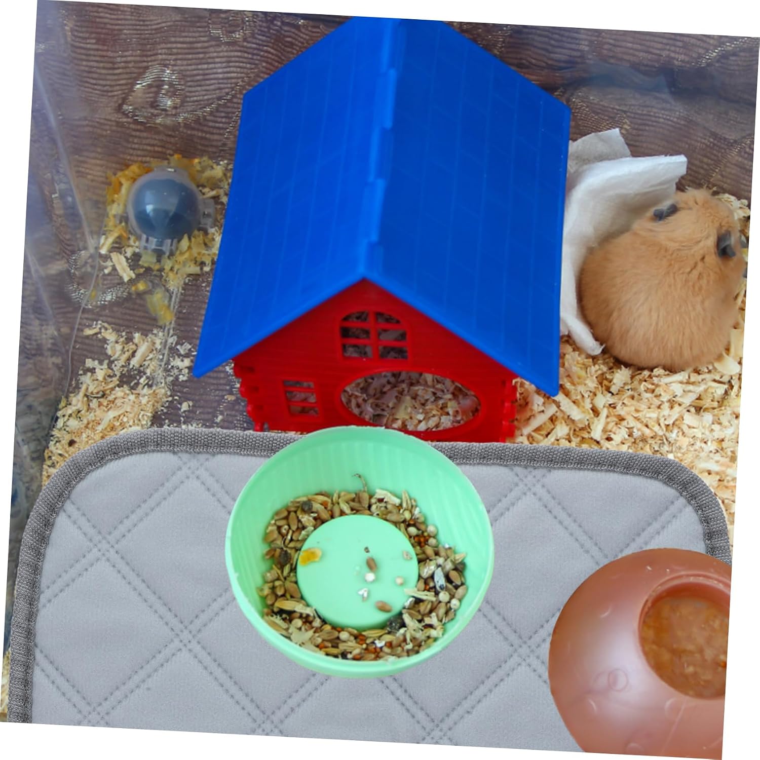 Levemolo 4pcs Reusable Rabbit Cage Liner Indoor Rabbit Cages Mat Absorbent Bunny Bedding Comfortable Hamster Bedding Pad Small Pet Supplies