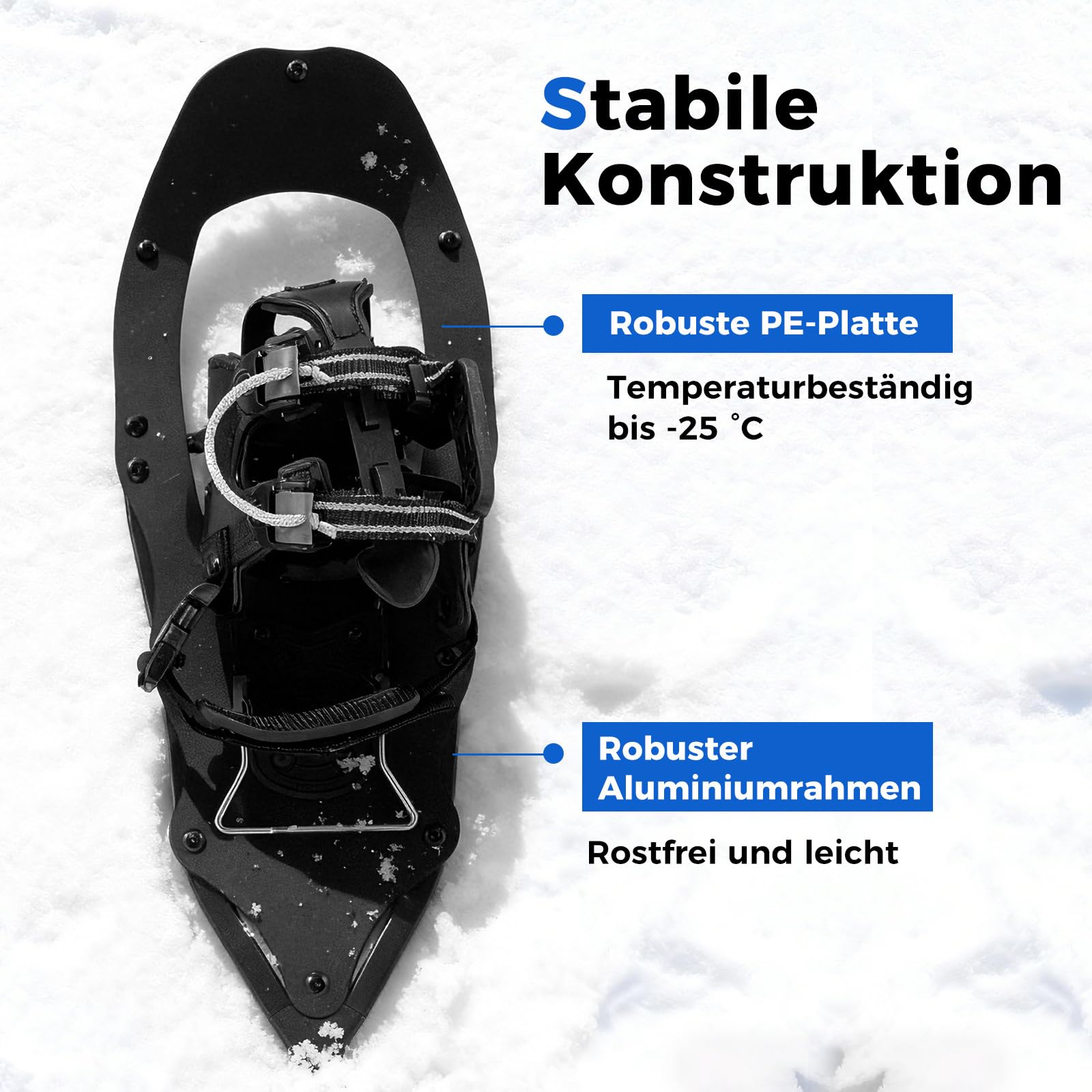 COSTWAY Rakiety śnieżne ze wspomaganiem pokonywania wzniesień, rozmiar buta 35-45 do 68/90 kg, lekkie rakiety śnieżne z aluminium z kijkami trekkingowymi i torbą do noszenia dla mężczyzn, kobiet i