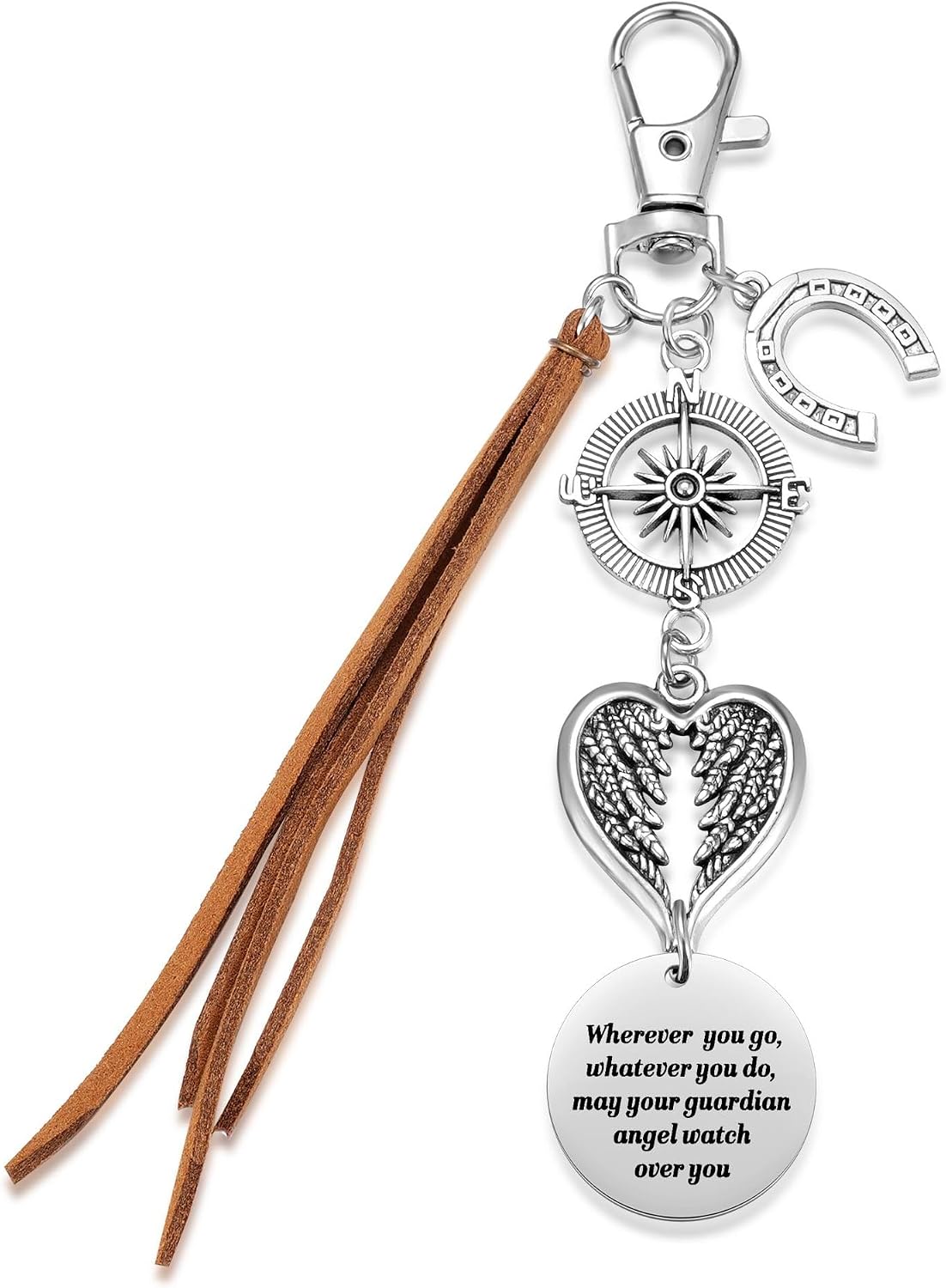 Ralukiia Guardian Angel Saddle and Bridle Charm Clip, Western Horse Tack Protection Accessory for Horseback Riding, Equestrian Gifts for Cowgirls and Horse Lovers