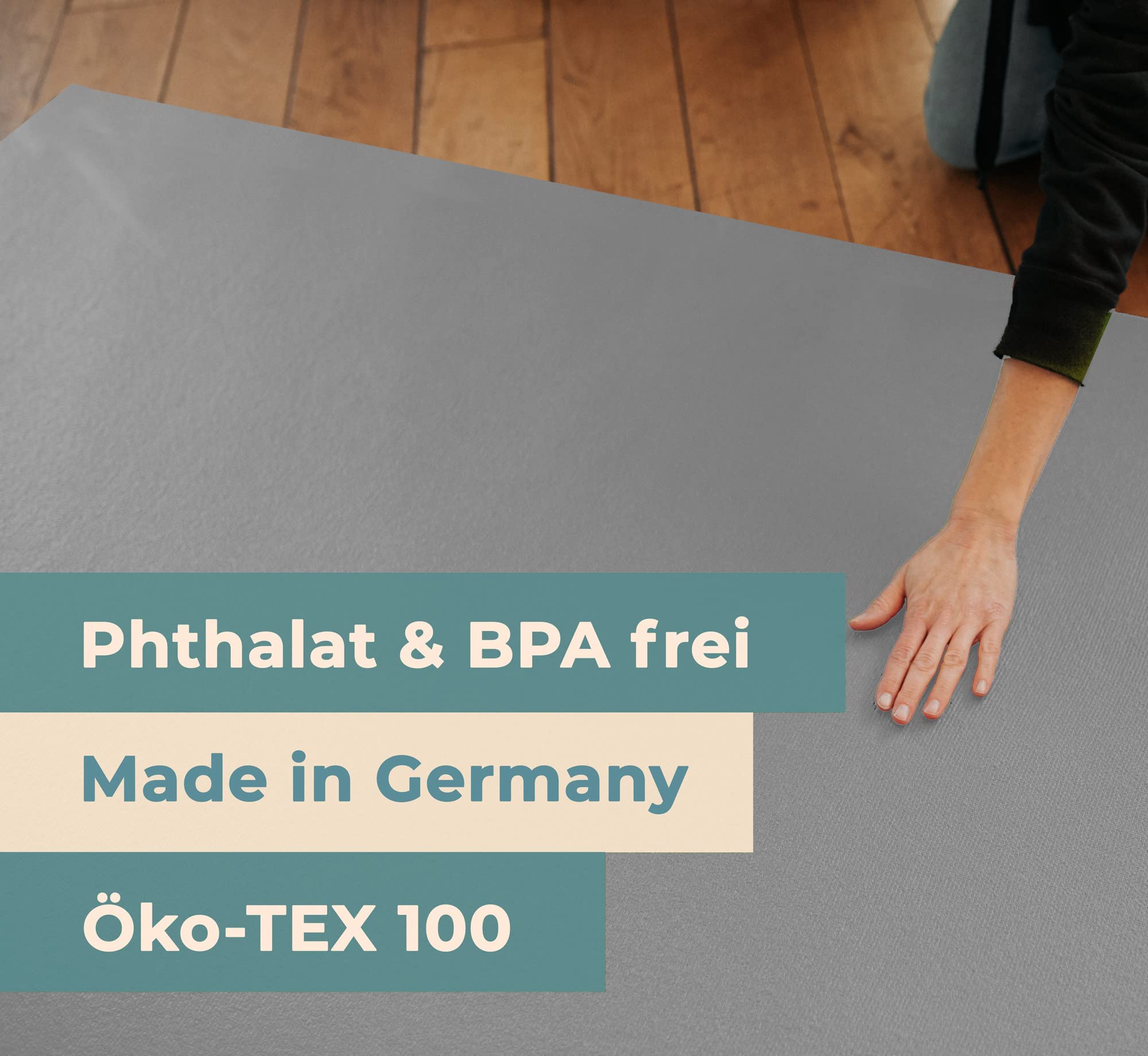 Krabbelmatte SanoSoft XXL "made in Germany" - Öko-Tex 100 | 240x180 Hellgrau