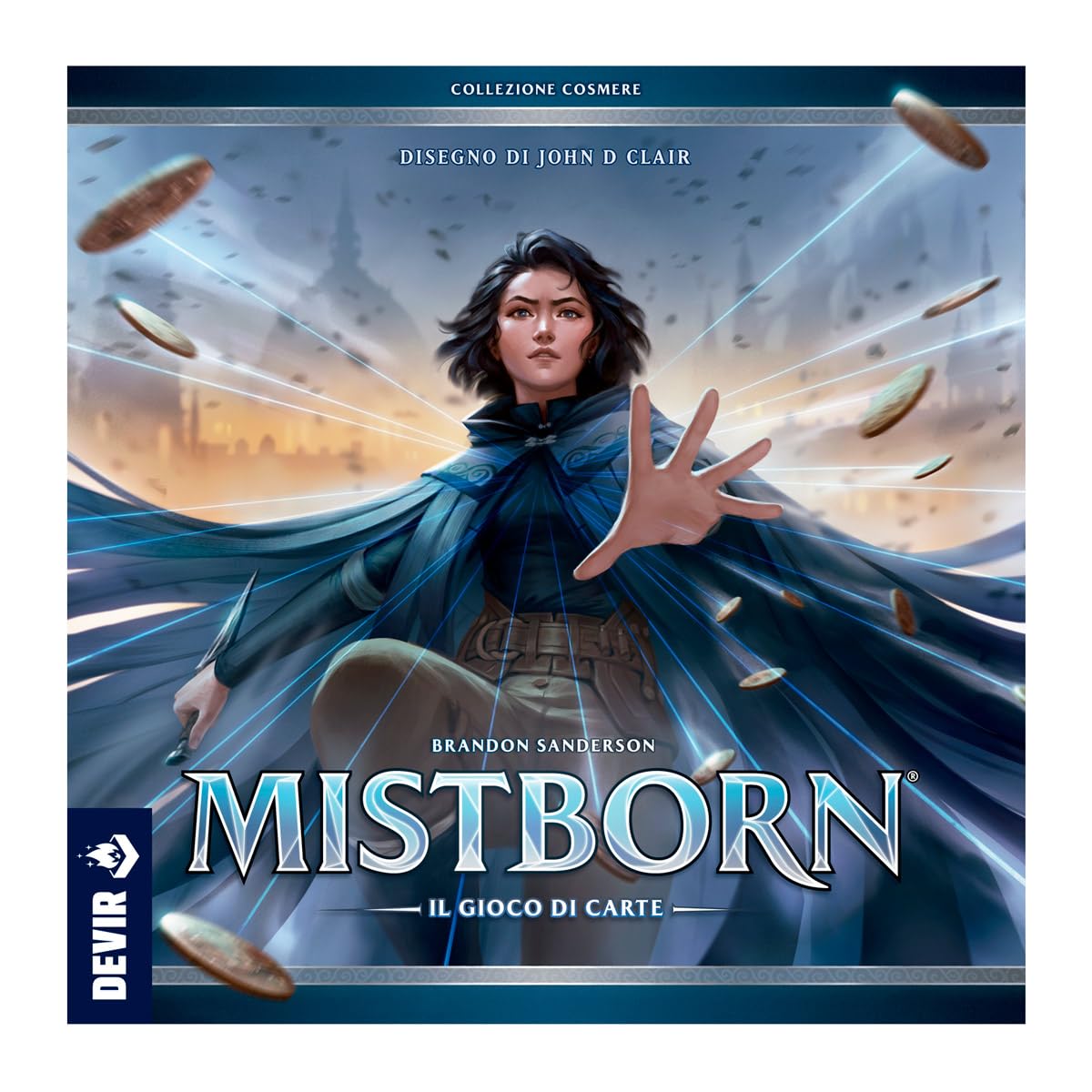 DEVIR Mistborn Deckbuilding Game – Gioco di Carte Strategico Basato sui Romanzi di Brandon Sanderson, Deckbuilding Fantasy, 1-4 Giocatori, Edizione in Lingua Italiana