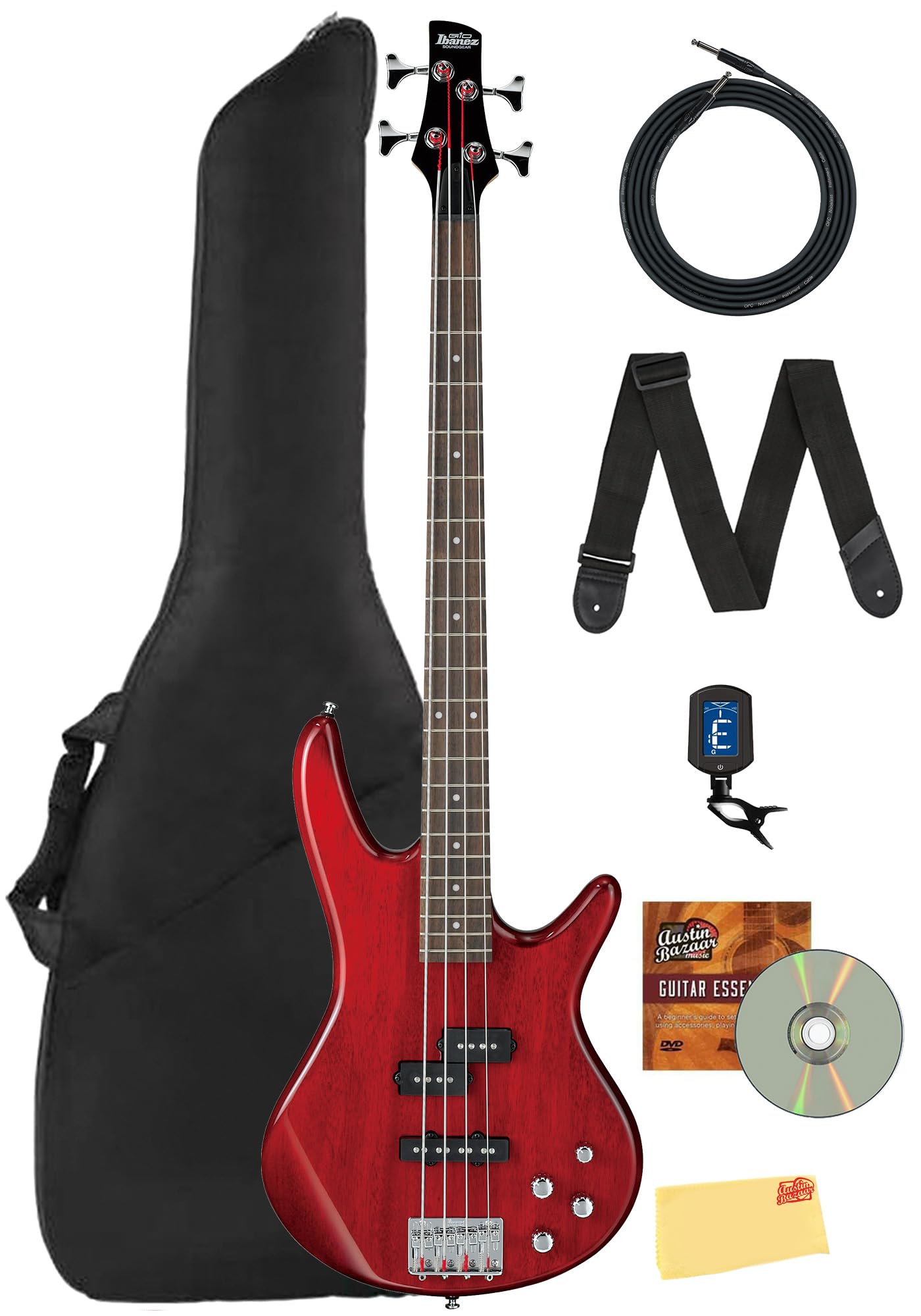 Amazon.com: Ibanez GSR200 SR GIO Bass Guitar - Transparent
