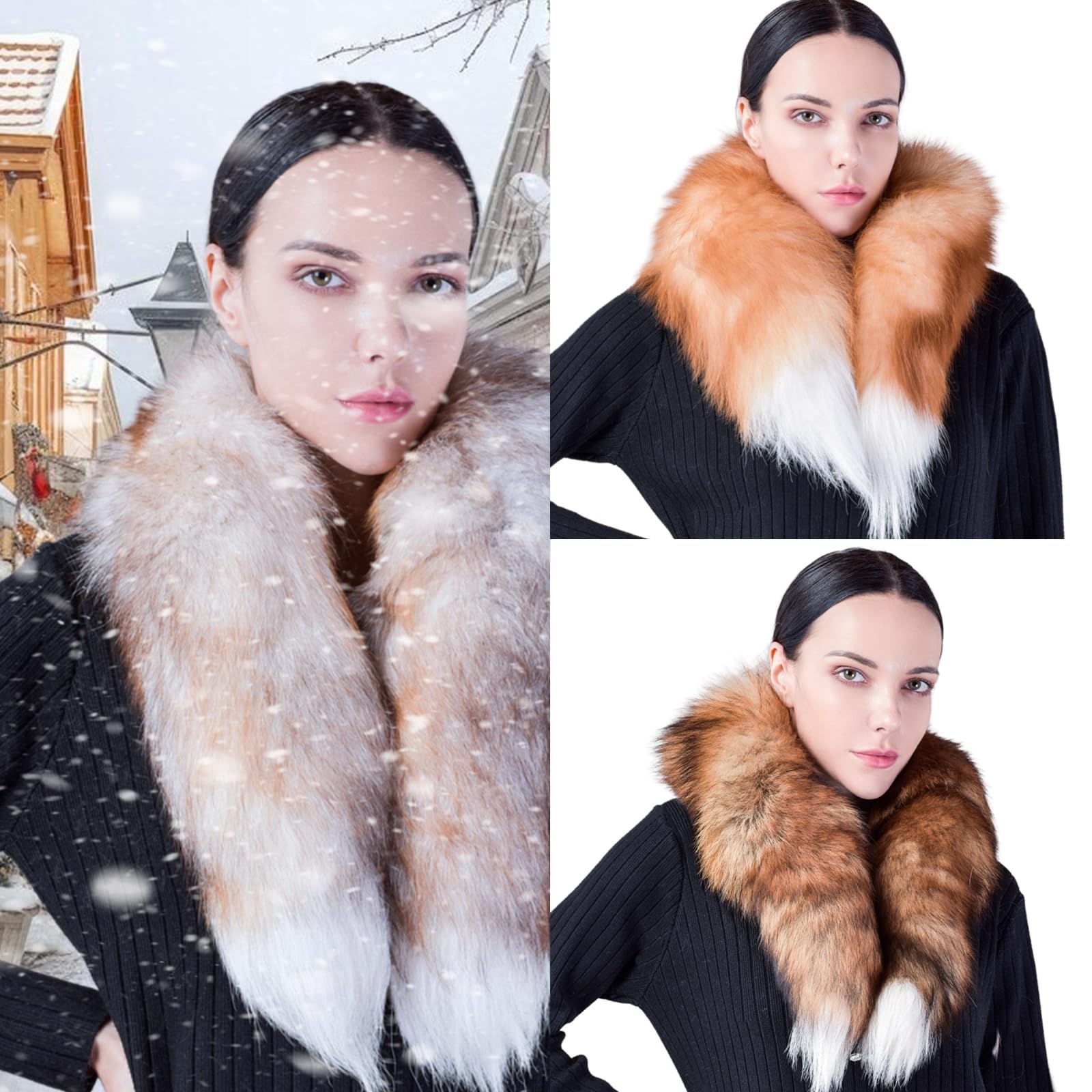 Sciarpa, spessa sciarpa per collo casual invernale caldo collo peloso sciarpa donna formale festa collo scaldacollo elegante foto puntelli scialle, 2, 80*15