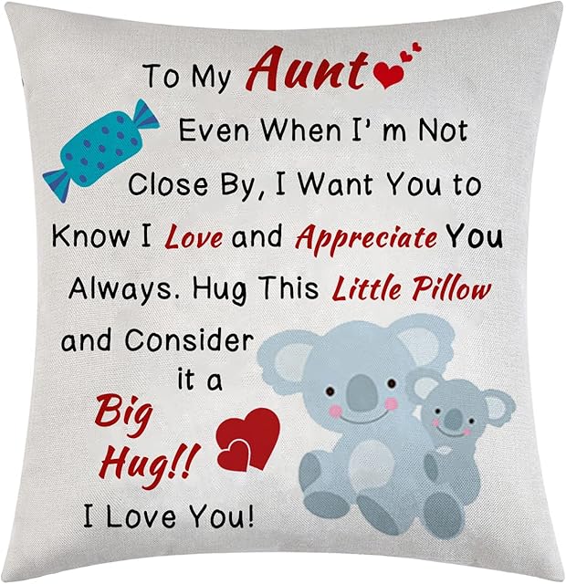 Gvlkfhv Aunt Appreciation Gifts From Niece Nephew Throw Pillow Cover For Women Aunt Cushion Cover Birthday Gifts For Auntie I Love You Throw Pillowcase (Aunt)
