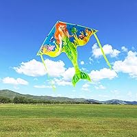 Vista 3 de Cometa Rainbow Delta con colas largas, fácil de volar con líneas voladoras, deportes al aire libre para niños y adultos