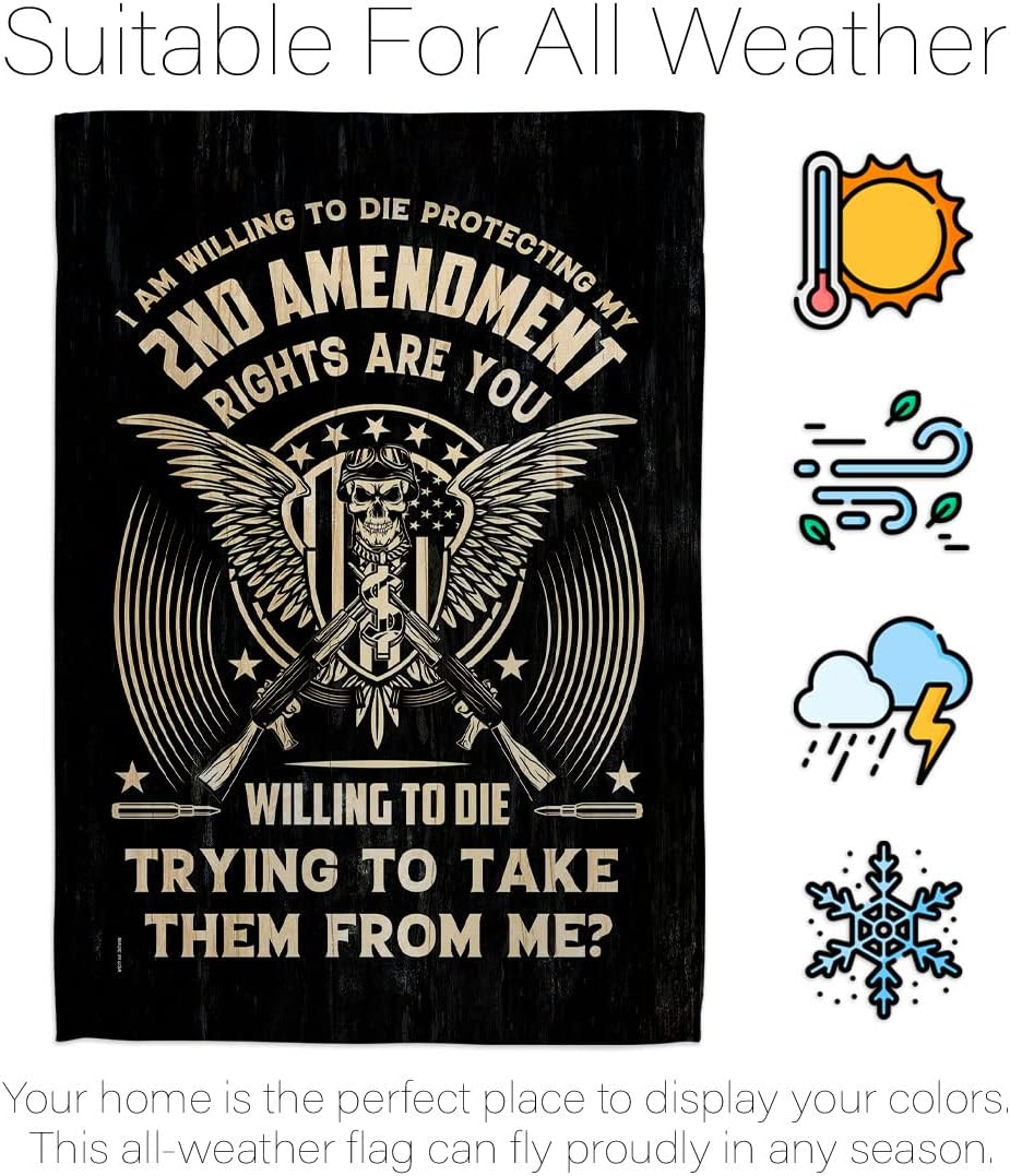 2nd Amendment My Right Garden Flag Americana US Historic July Memorial Veteran Independence United State American House Decoration Banner Small Yard Gift Double-Sided, Made in USA