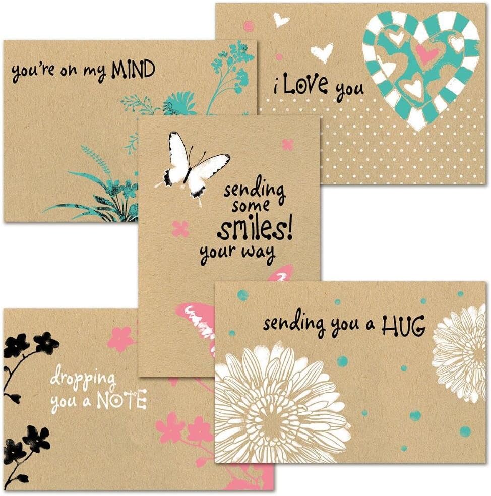 Thinking of You Kraft Greeting Card Value Pack Set of 20