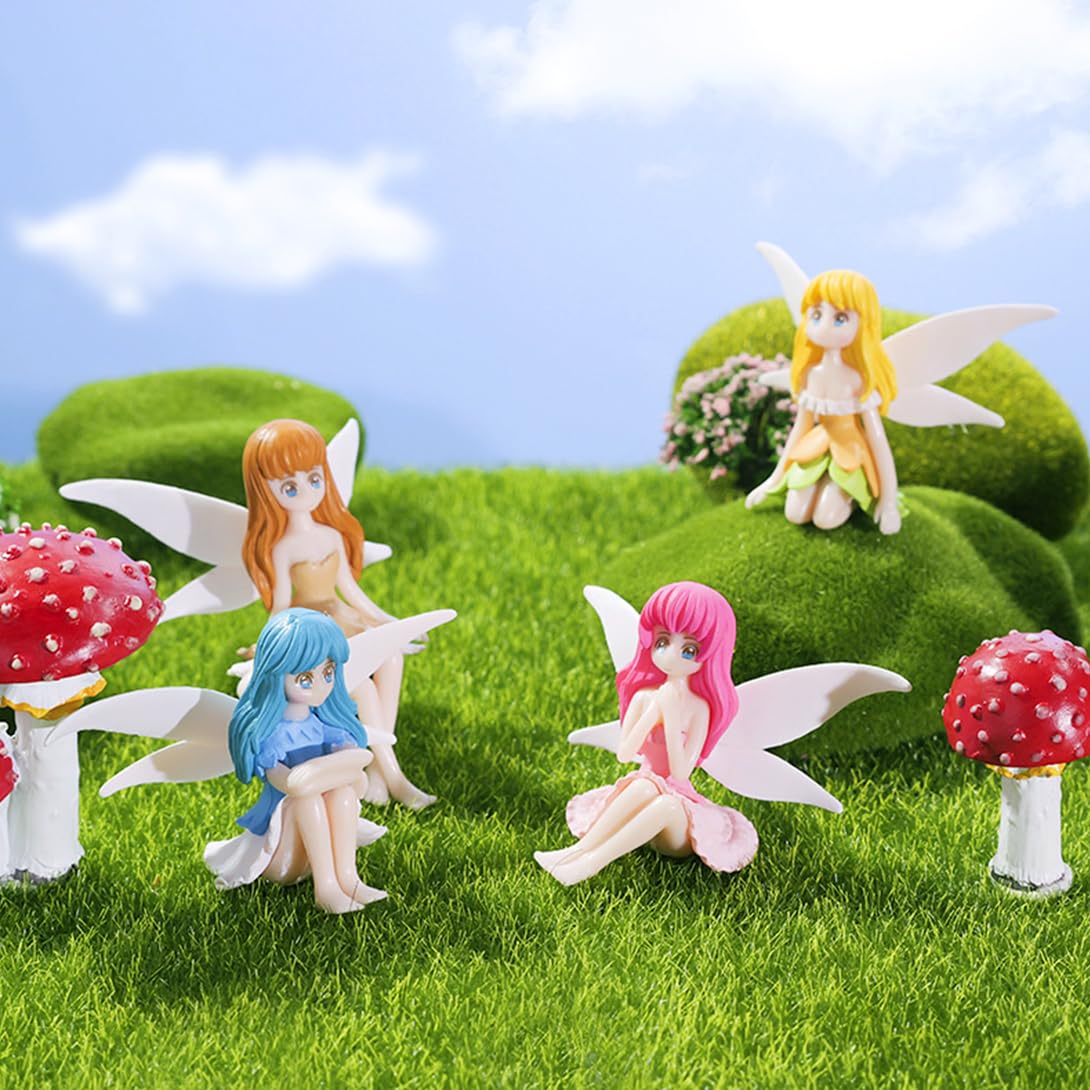 Koonafy 4 Pieces Aquarium Fish Tank Mermaid Ornament Floating Aquarium Miniature Mermaid Figurines Landscape Decor for DIY Fish Tanks Accessories Crafts