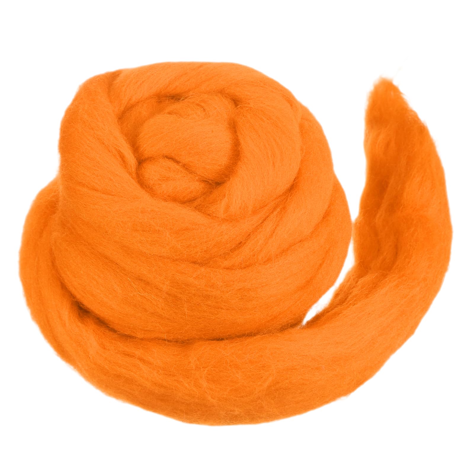 MECCANIXITY Wool Roving Yarn Soft Felting Wool 50g/1.76oz Pure Chunky Roving Yarn for Needle Felting Knitting Blanket Spinning Weaving Art DIY Craft Orange