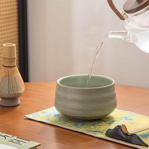 Miniatura 7 de Accesorio japonés para ceremonia de matcha, batidor de matcha, cuchara tradicional (chashaku), cuchara de té, soporte para batidor, 1 tazón de té, 1