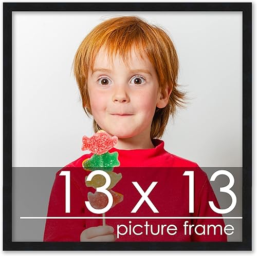 Miniatura 1 de Poster Palooza Marco cuadrado contemporáneo de madera negra de 13 x 13 pulgadas, marco de fotos incluye acrílico UV, respaldo de espuma y accesorios