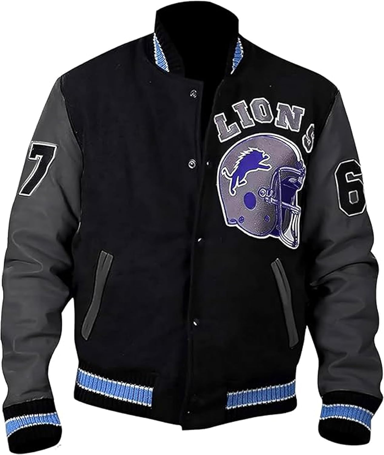 Detroit Beverly Hills Cop Varsity Jacket Men's - Axel Foley Lions Baseball Wool Varsity Jacket