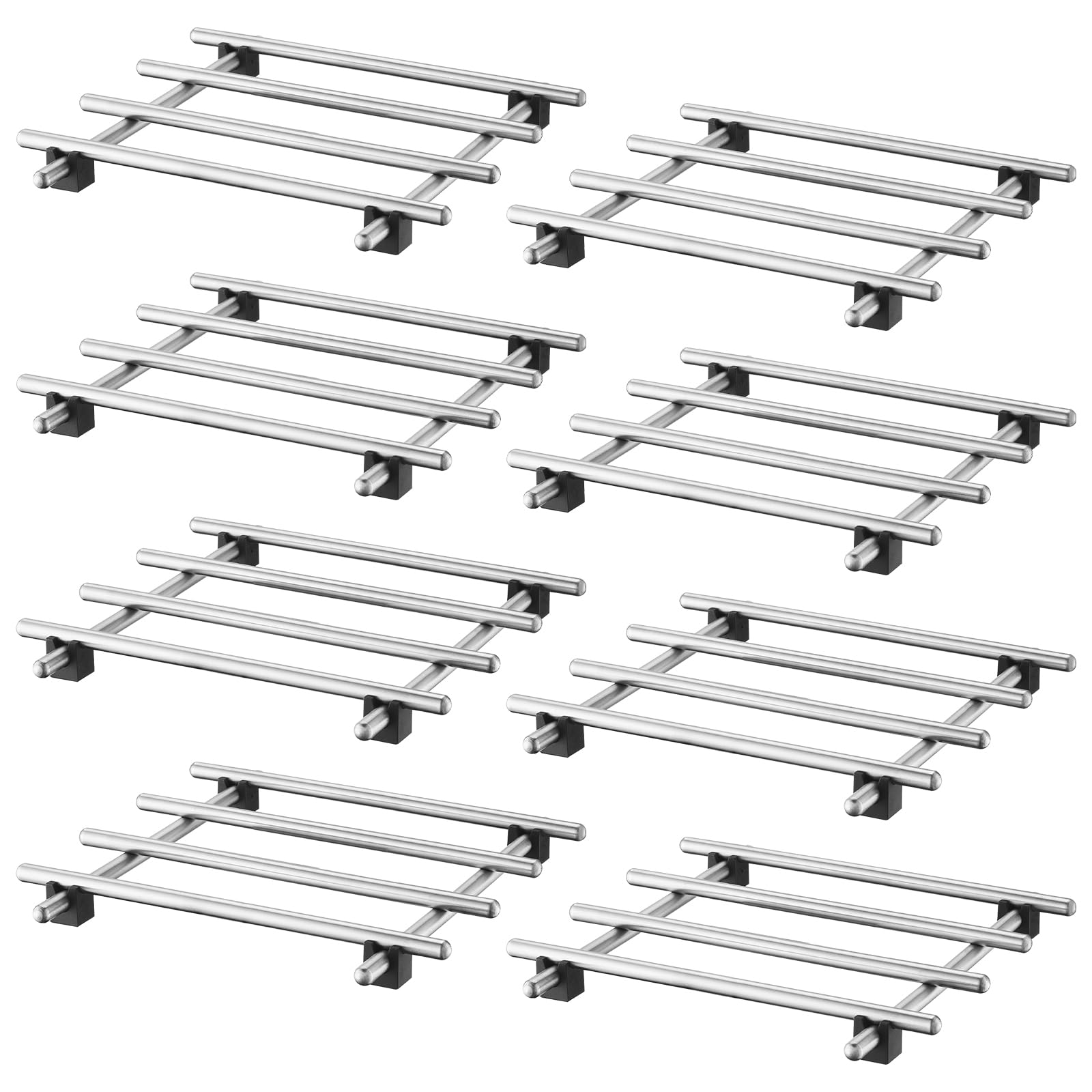 8er-Pack Edelstahl-Untersetzer Für Heisse Gerichte, 18 x 18 cm Hitzebeständiger Topfhalter Zum Schutz Von Küchenarbeitsplätzen, Metall-Abkühlgestell Für Kochen Und Backen