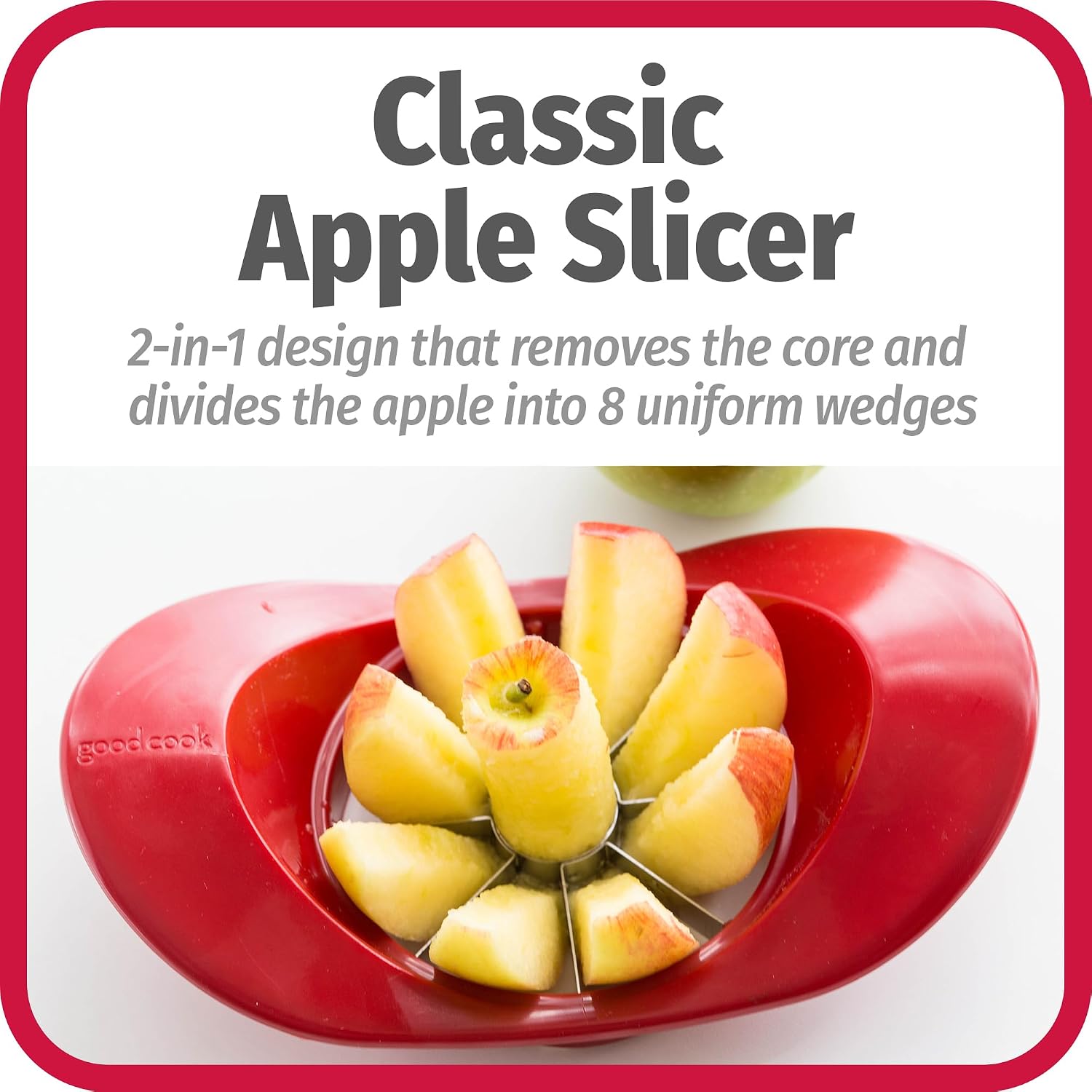 GoodCook Classic Apple Slicer, Red