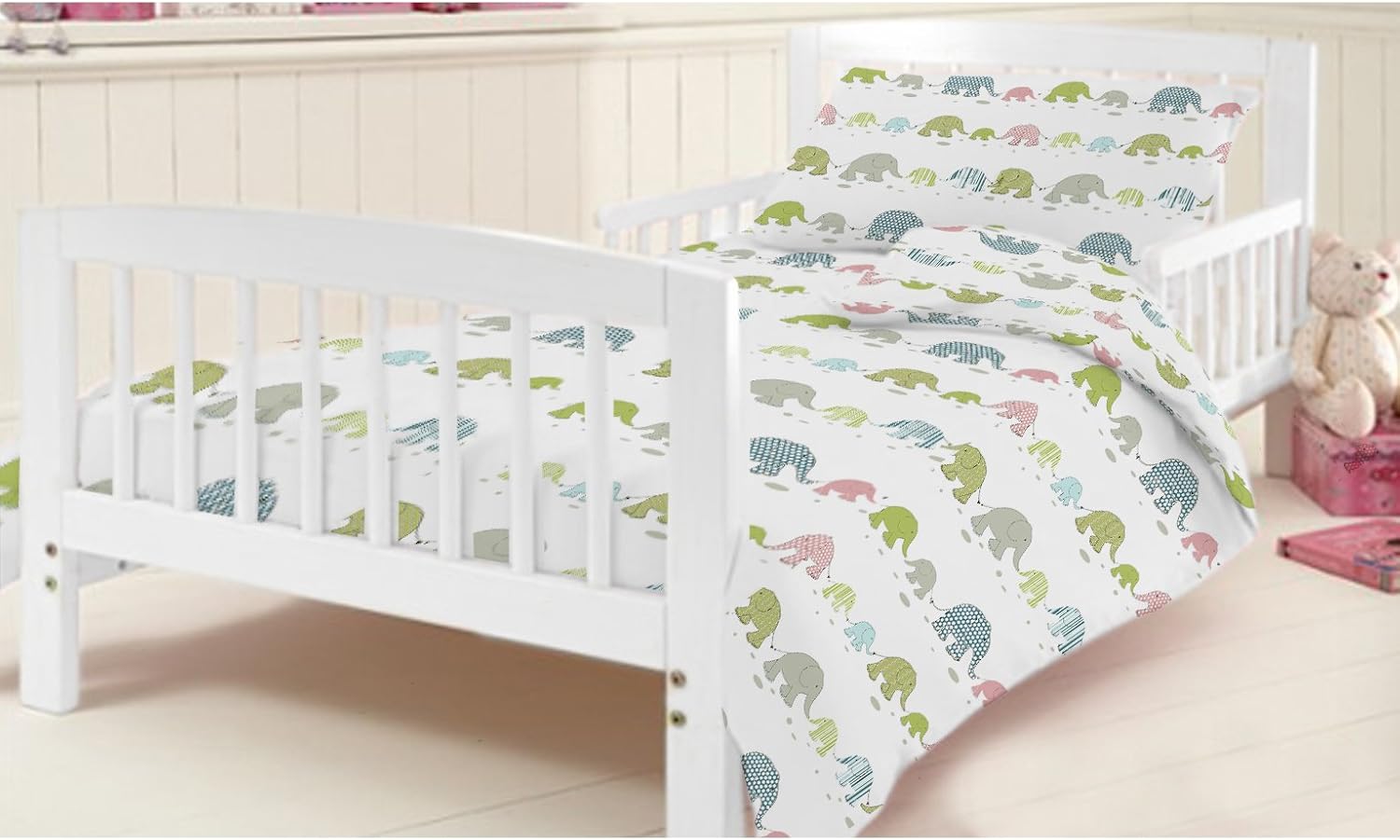 Shopisfy Cotbed Junior Duvet Cover Set Elephants Home