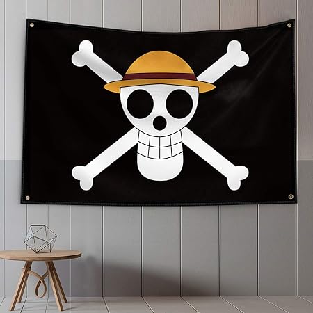 Amazon Com Oysterboy 23 5 X35 5 One Piece Luffy S Straw Hat Pirate Flag Jolly Roger Pirate Banner Patio Lawn Garden