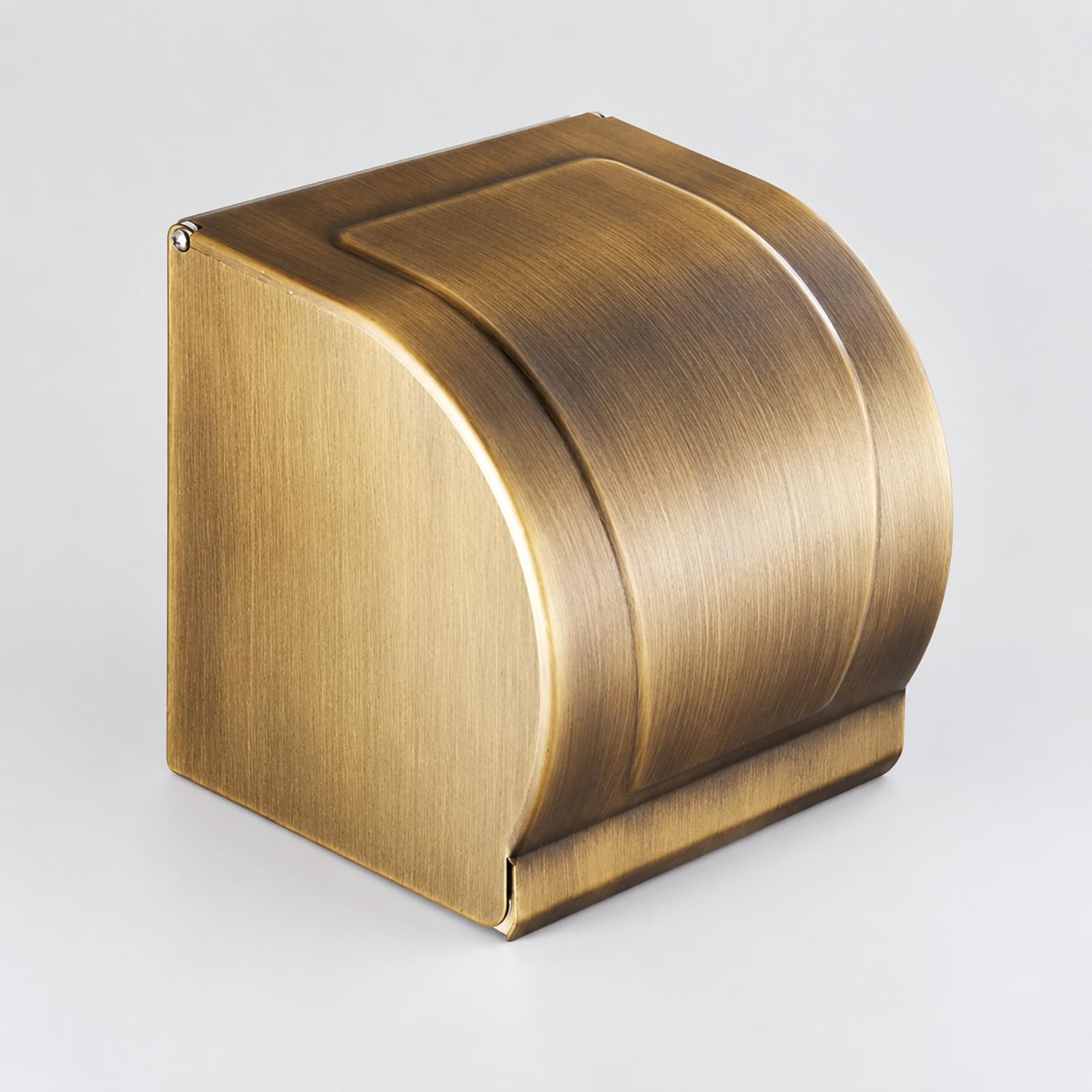 Yajuyi Dispensador Cerrado Papel Higiénico sin Taladro Portarrollos Cobre Pared Portarrollos con Tapa Curva para Aseo