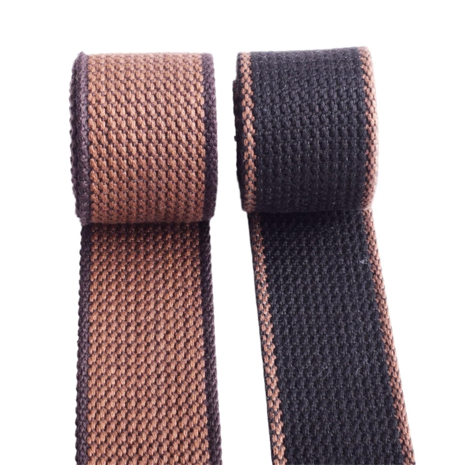 Cinta De Algodón Correas a rayas, correas de algodón resistentes, 1 1/2 ", adornos cinta tejida en marrón y negro, bolso cruzado, correa for, cordón 1/3/5 yardas(Brown 3yards)