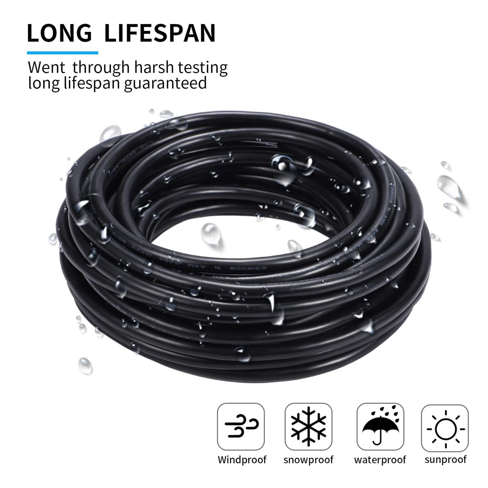 6-adriges Abgeschirmtes Kabel 16–28AWG Verzinntes Kupfer PVC Isoliert Mehradriges Signalkabel Für Auto Batterie Solarpanel Außenbeleuchtung(200ft,16AWG-6C)