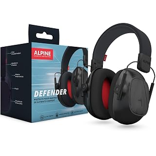 Alpine Defender Adult Earmuffs for Noise Reduction - Premium Noise Protection Headphones for Study, Focus, Work & Sensory Overload - Light-Weight Design - Adjustable Headband - All Day Comfort - 22dB - Amazon product rated Grade A