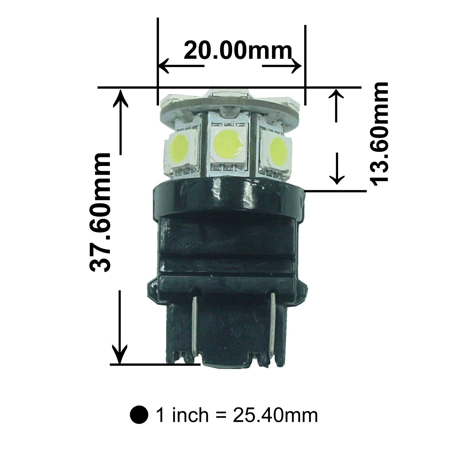 PA LED 2pcs 13SMD LED 3157 3457A 3156 Auto Stop Light/Back Light/Side Marker Light/Tail Light/Turn Signal Light Bulbs Ice Blue-12V