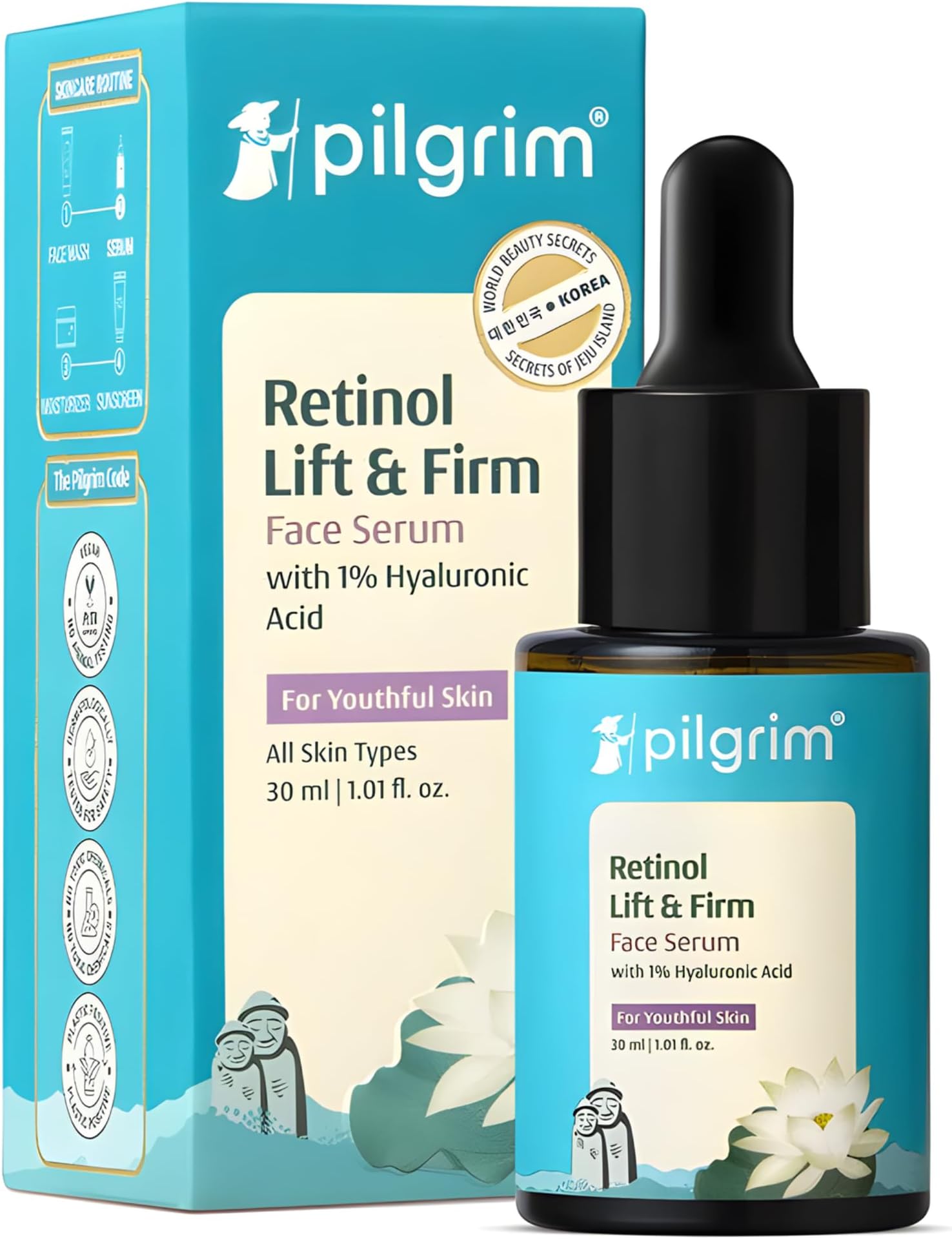 Korean 0.5% Retinol & 1% Hyaluronic Acid Lift & Firm Anti Aging Serum | Retinol serum for face| Reduce Fine Lines & Wrinkles|For Men & Women |All Skin Types|30ml