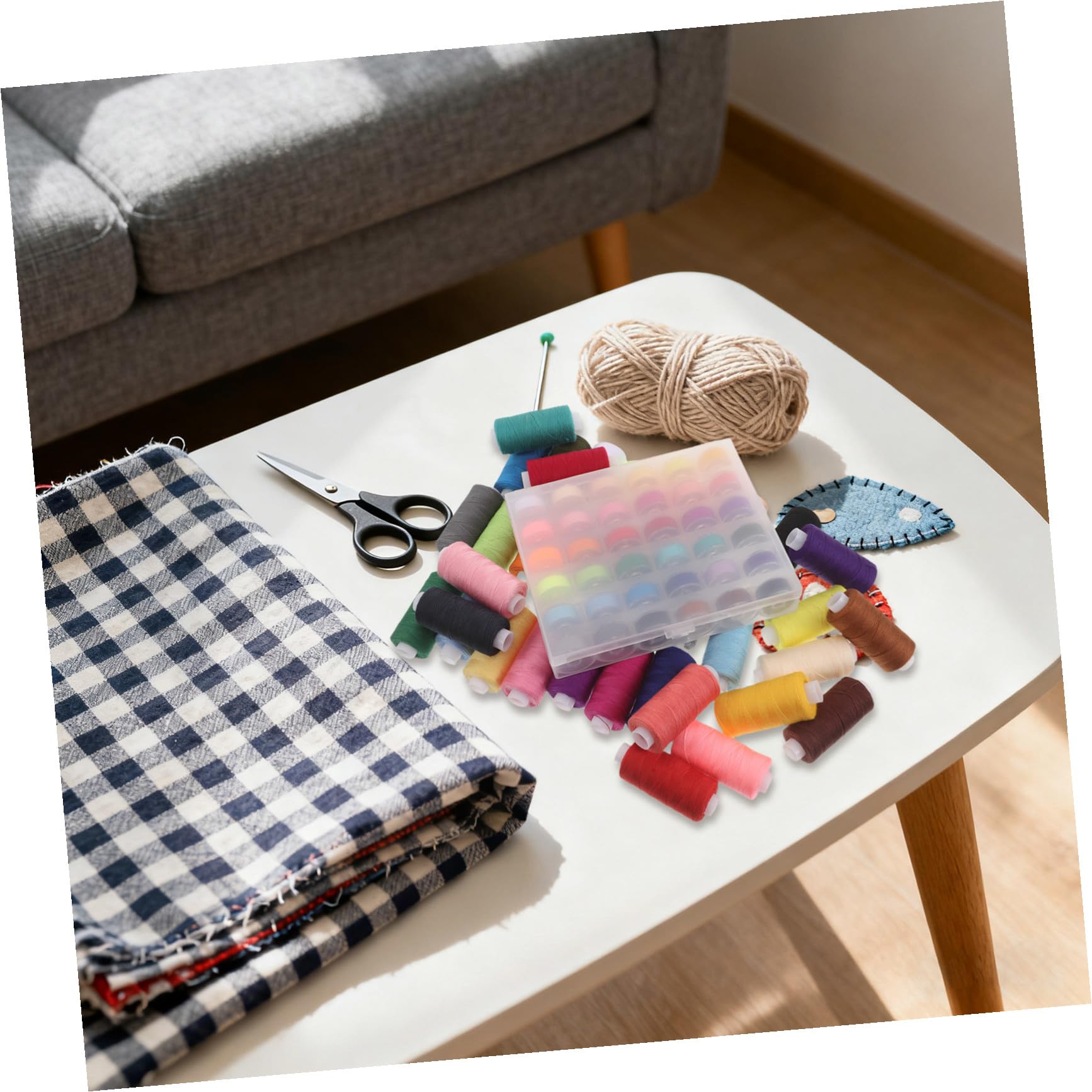Kit de Hilo para Coser de 36 Colores, Bobinas de Poliéster de 400 Yardas, Carretes Preenrollados para Máquina y Costura a Mano, Adecuado para Manualidades y Sastrería Profesional