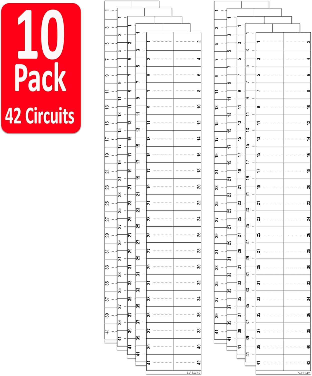 10 Pack 42 Circuits Replacement for Square D Schnider Homeline Electrical Circuit Breaker Fuse Panel Directory Labels Stickers Decals LSDL Vinyl