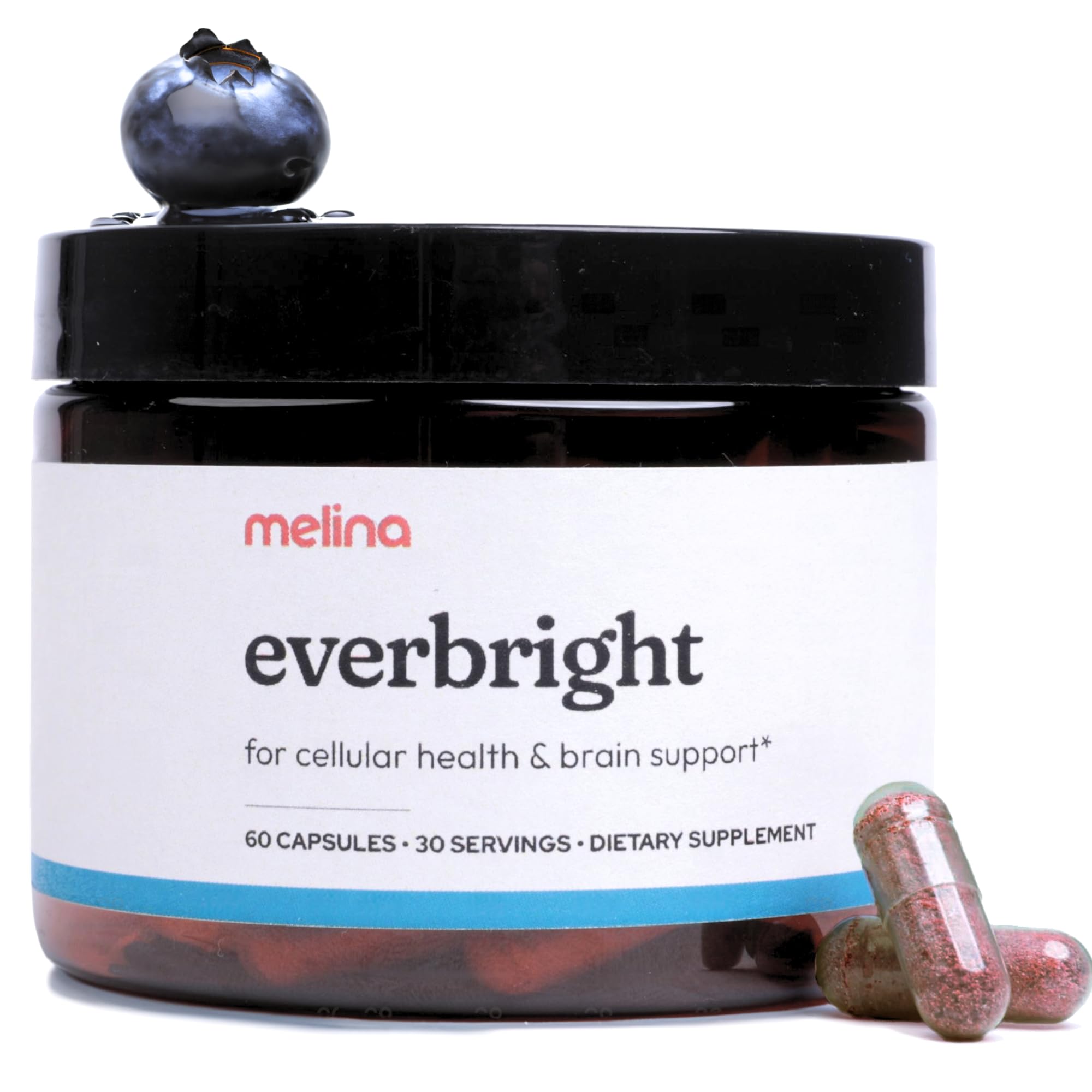 Melina Everbright NAD+ Supplement for Women's Energy & Longevity - Nicotinamide Riboside (NR), Pterostilbene, Citicoline, Astaxanthin - Anti-Aging, Focus, and Skin - 3rd Party Tested - 30 Servings