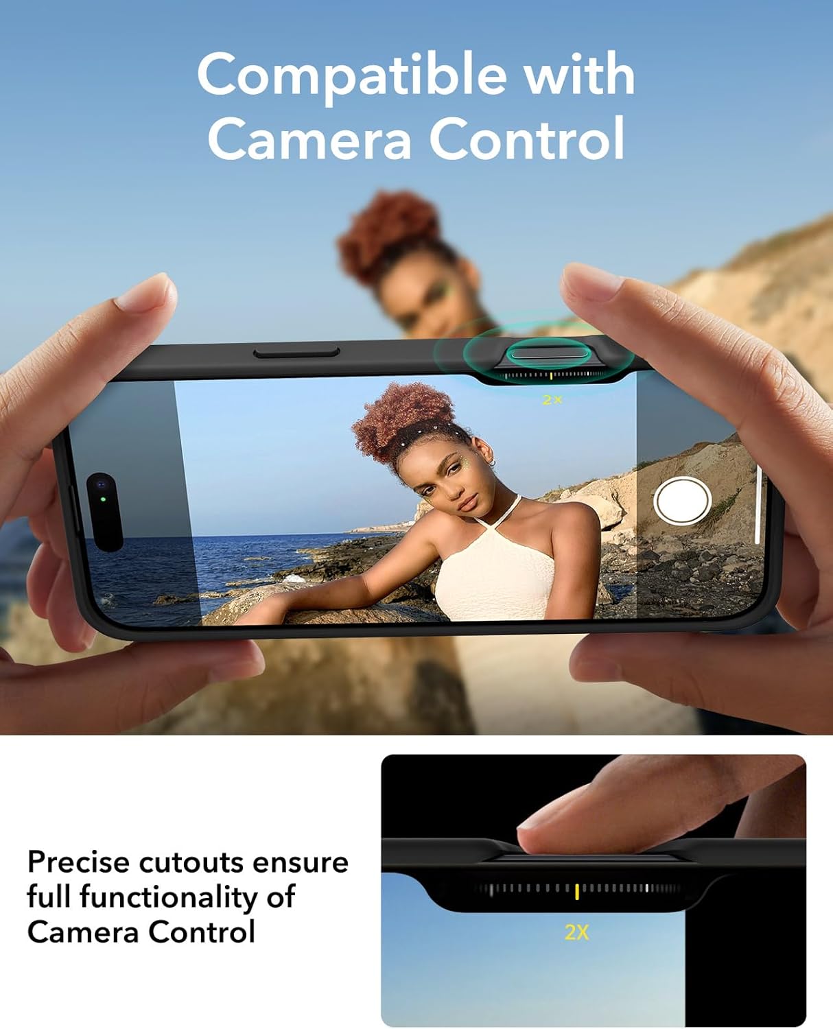 ESR for iPhone 16 Plus Case, Silicone Case with Stand, Military-Grade Protection, Built-in Camera Stash Stand, Magnetic Phone Case for iPhone 16 Plus, Cloud Series, Black - Image 6