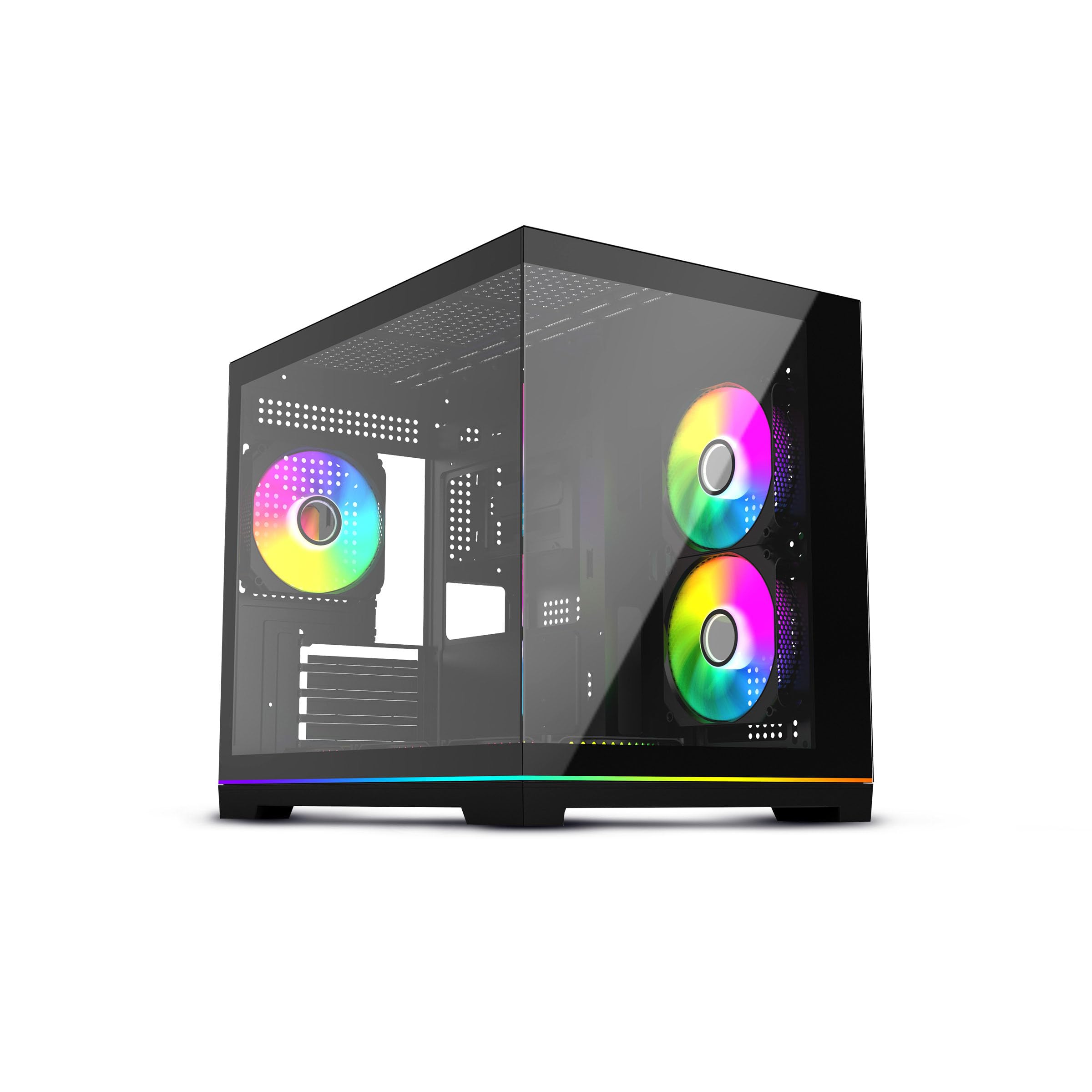 Frontech ROX Gaming Computer Case | 6 ARGB Fans | Dual Tempered Glass | Type-C Support | 360/280/240mm AIO Cooler Compatible | Front & Side Glass Panel | 1 x USB 3.0, 1 x 1.0 (FT-4391)-image-25