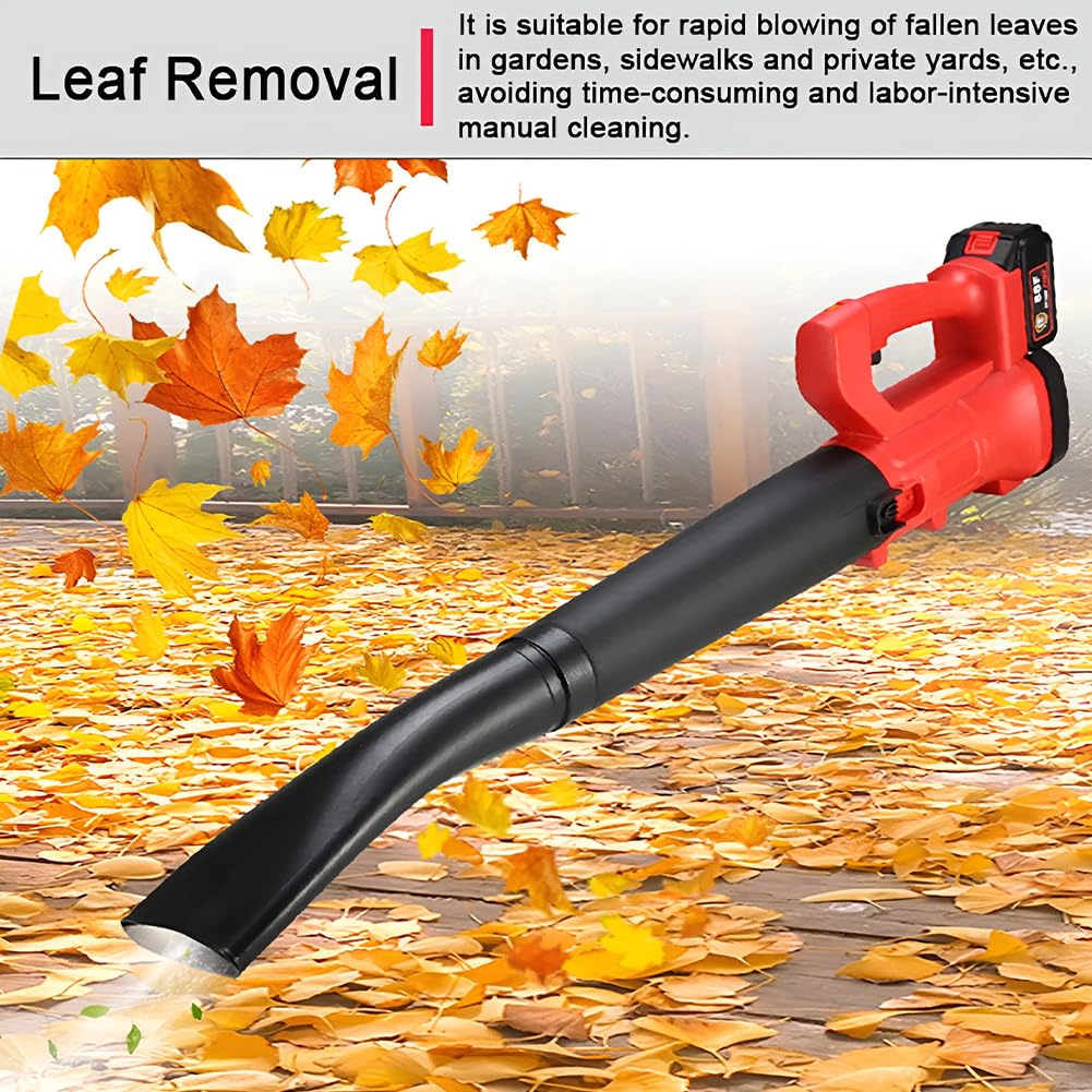 Soplador de hojas eléctrico inalámbrico, soplador de hojas portátil de mano con tubos de extensión, soplador de aire ligero y potente, soplador de jardín, dial de 6 velocidades, para el cuidado