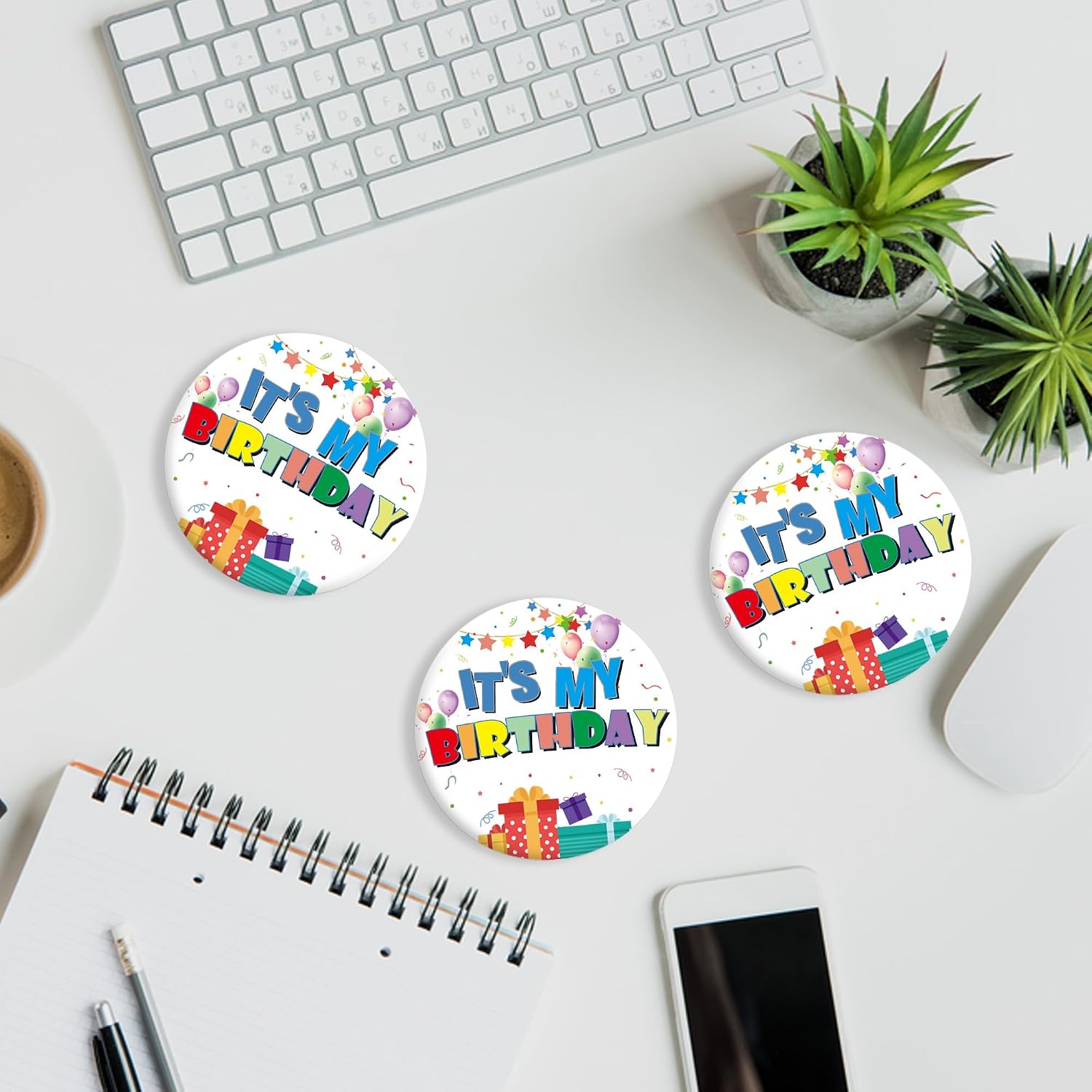 HAHZY Happy Birthday Pin, 2.3'' It's My Birthday Pins, Birthday Pin for Boys Girls, Birthday Pins for Women Men, Birthdays Boy Button Birthday Girl Button, Birthdays Gifts Party Decorations Supplies