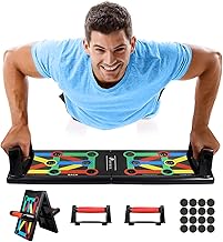 ROMIX Push Up Board, 12 in 1 Multifunzionale Sistema Pieghevole Tavola Rack per Flessioni con Maniglia Antiscivolo, Portatile di Allenamento Casa Attrezzature Palestra per Body Muscolare Fitness